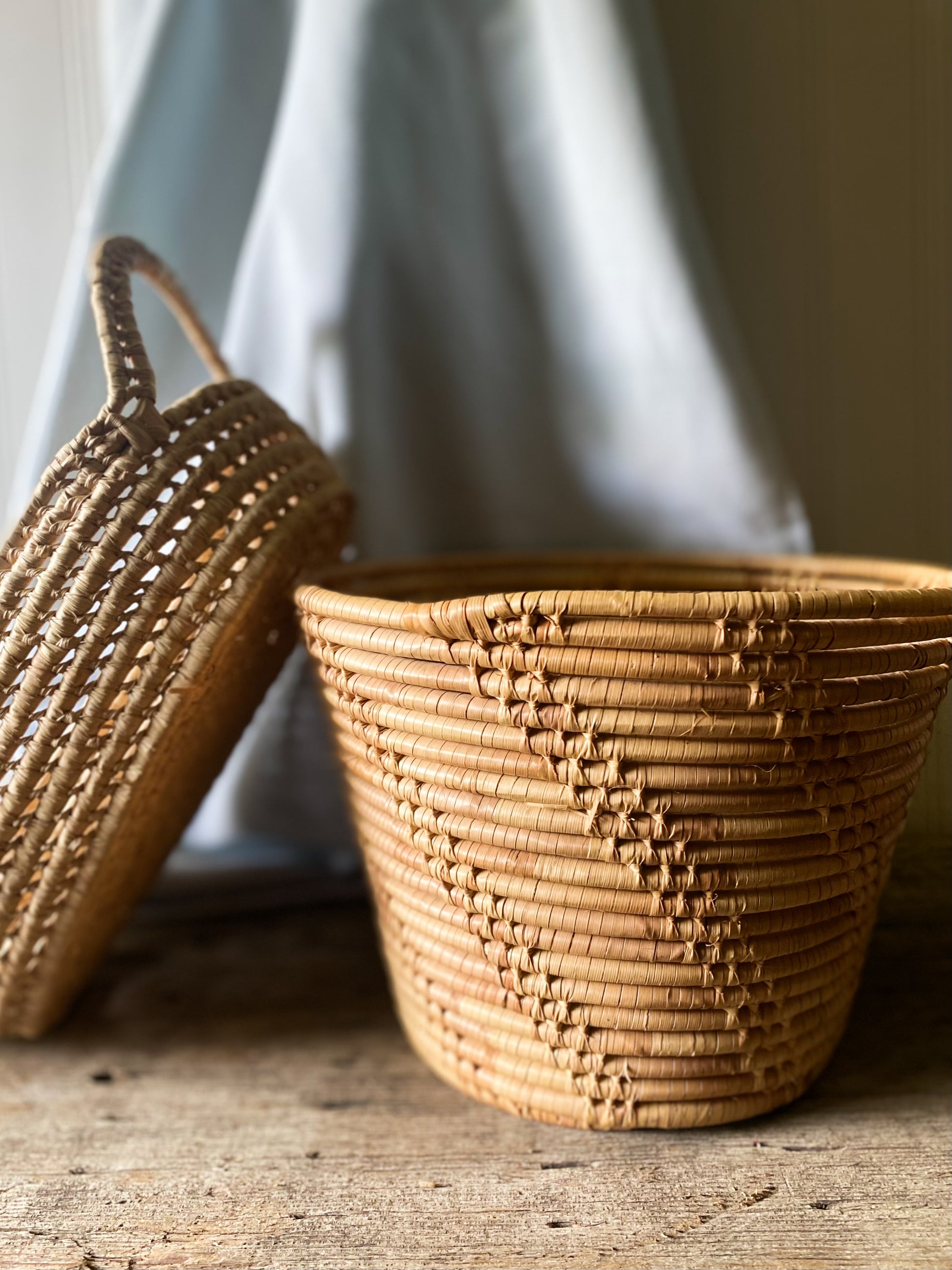 Tall Coiled Basket