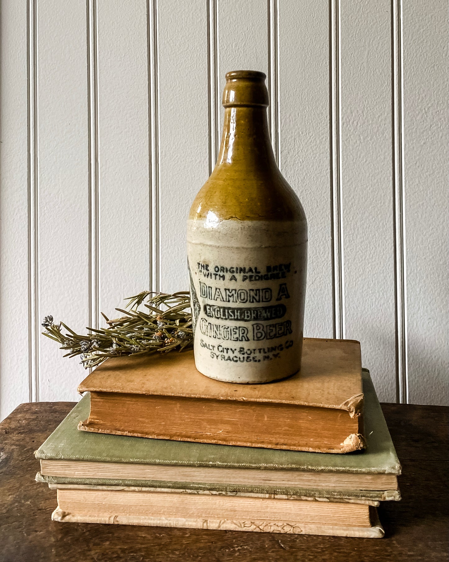 Rare Diamond A Ginger Beer Antique Stoneware Bottle