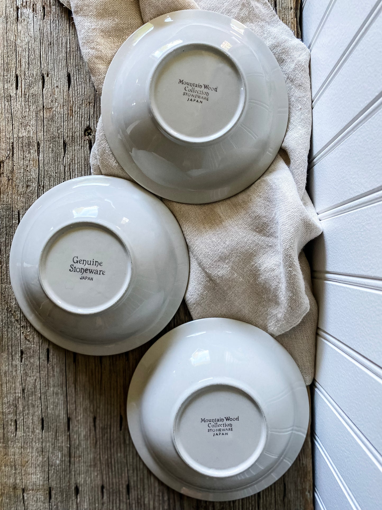 Stoneware Japan Brown Stripe Bowls, set of three