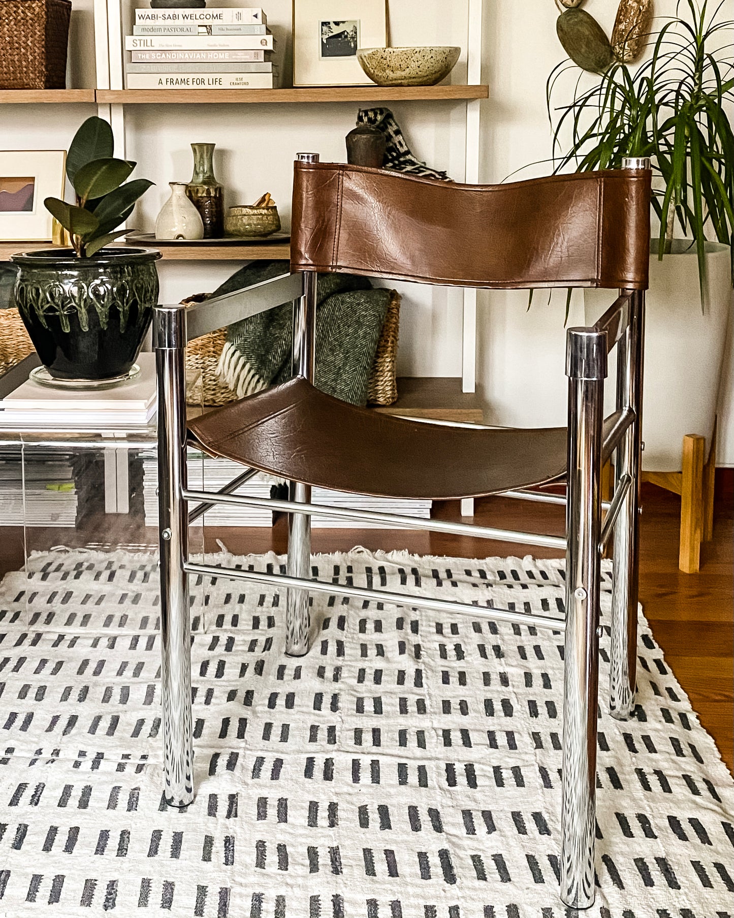 1970s Chrome and Vinyl Accent Chair