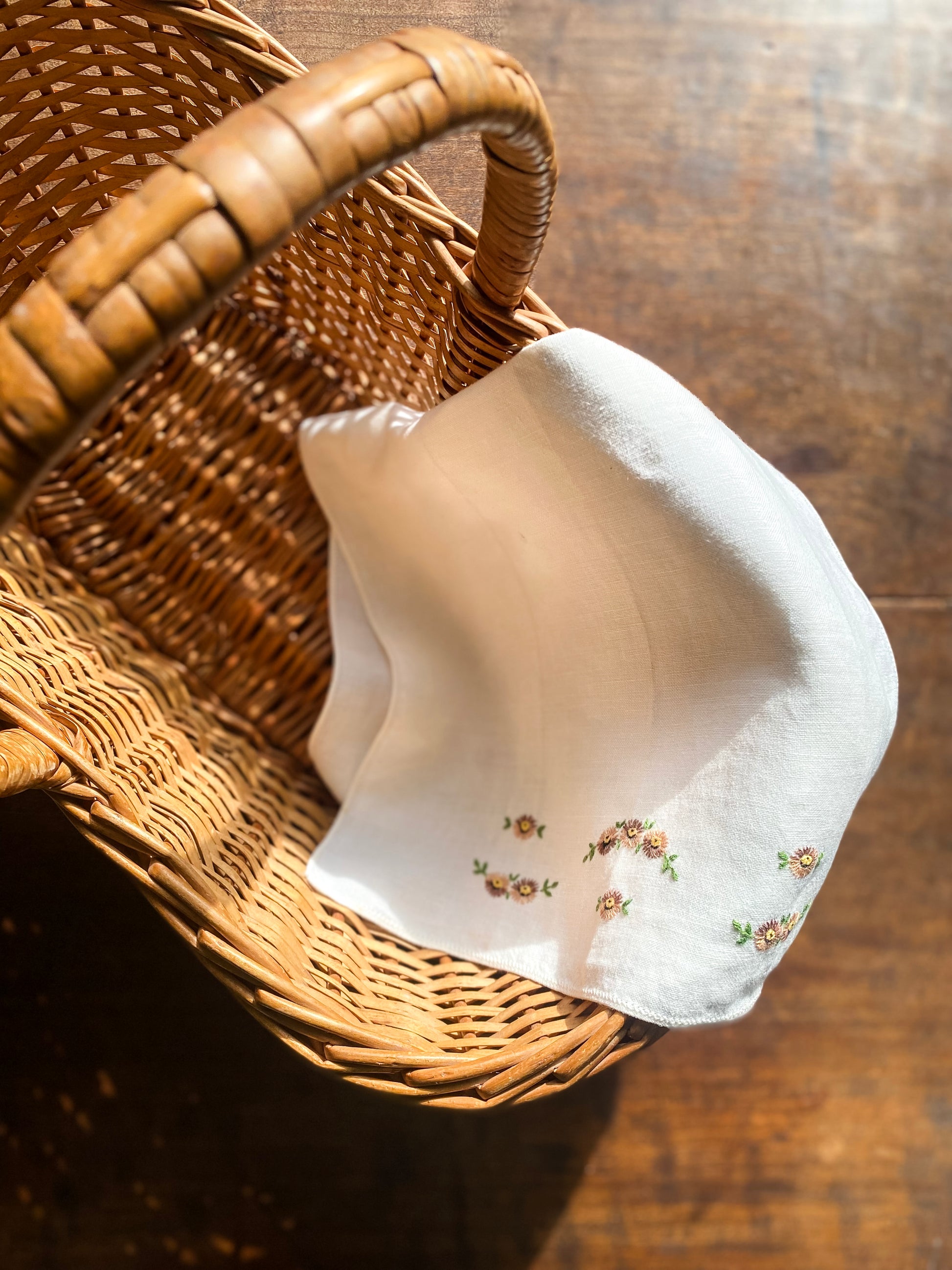 Vintage Hand-Embroidered Tea Towel