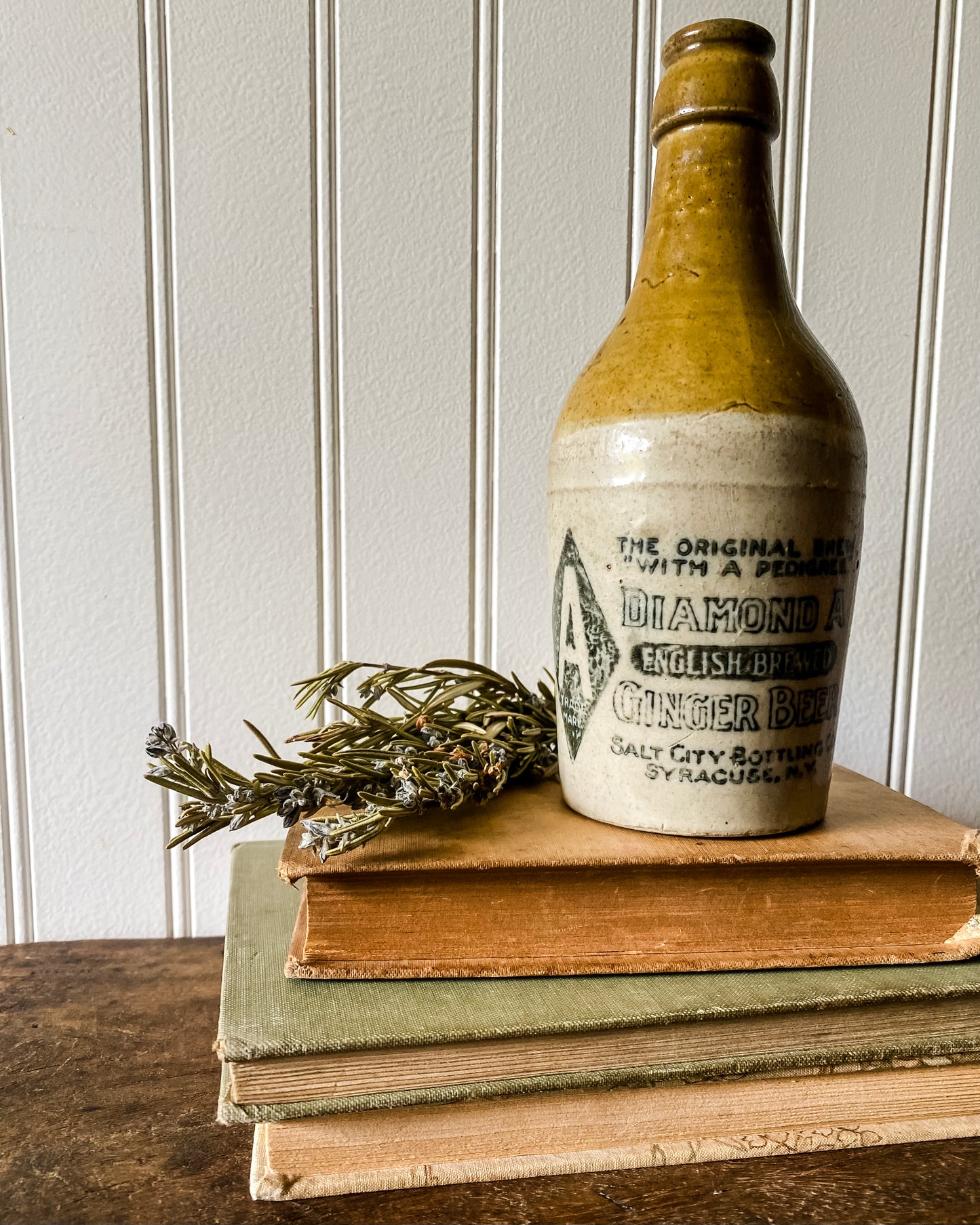 Rare Diamond A Ginger Beer Antique Stoneware Bottle