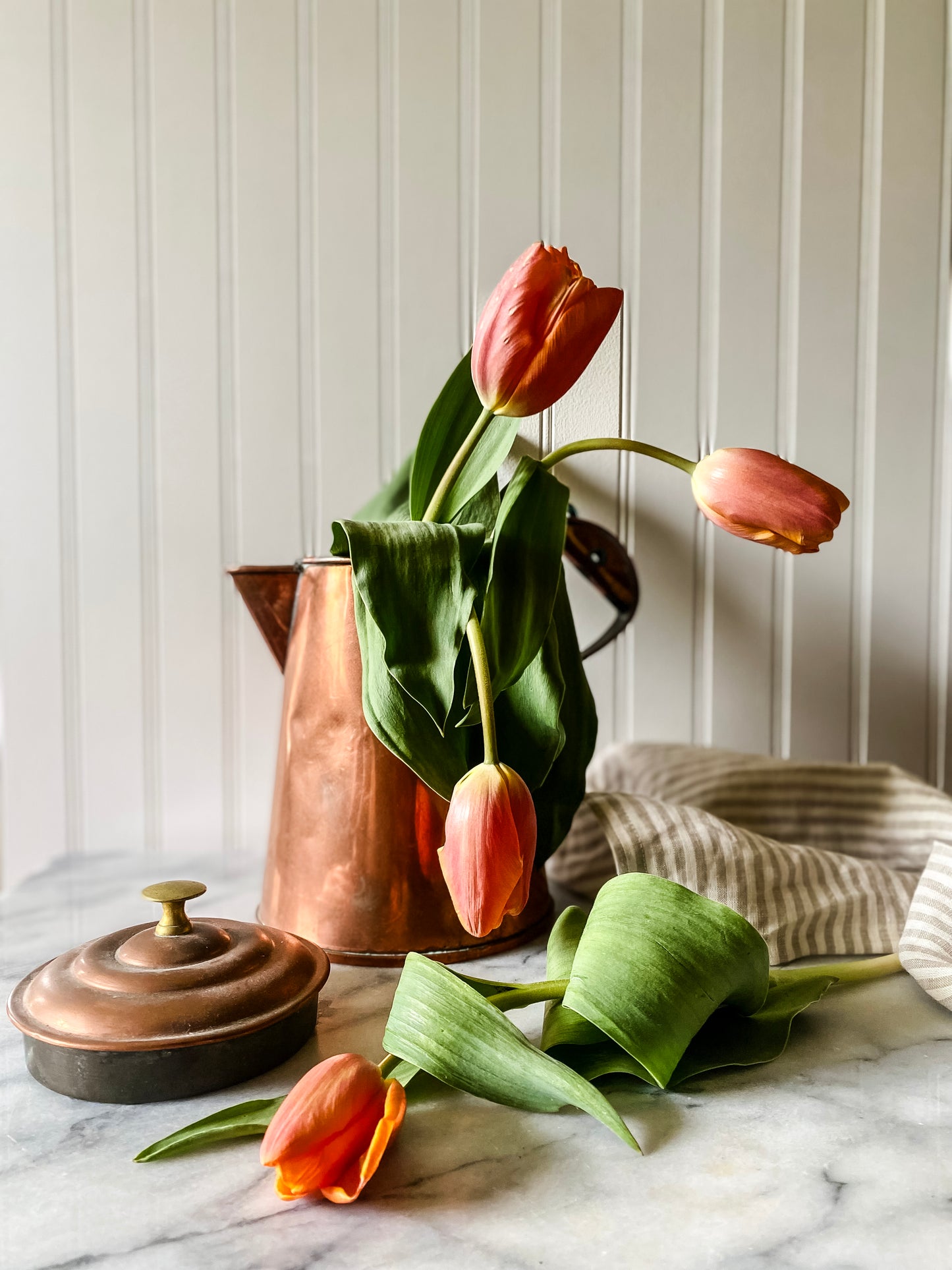 Antique Copper Kettle with Lid