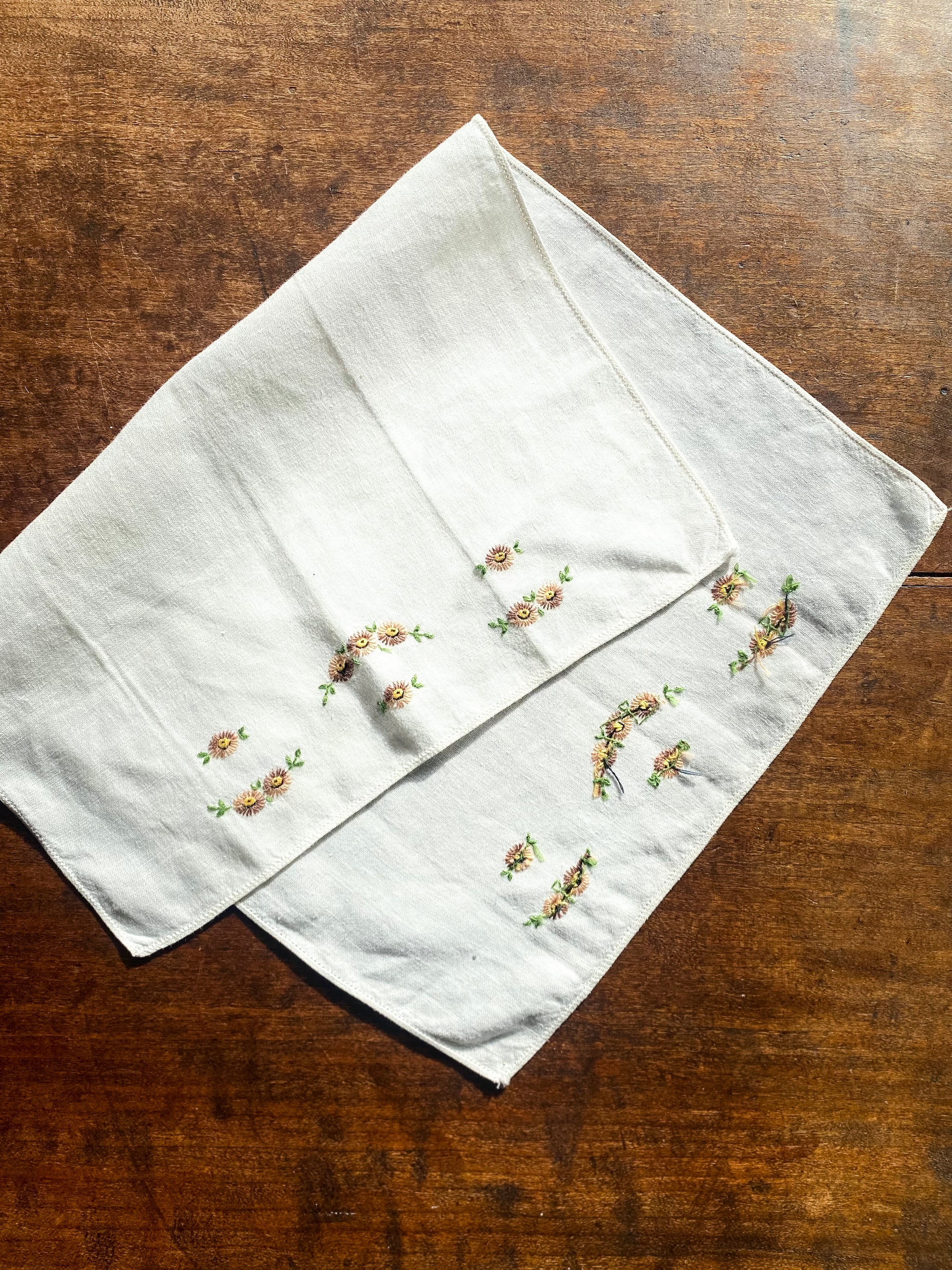 Vintage Hand-Embroidered Tea Towel
