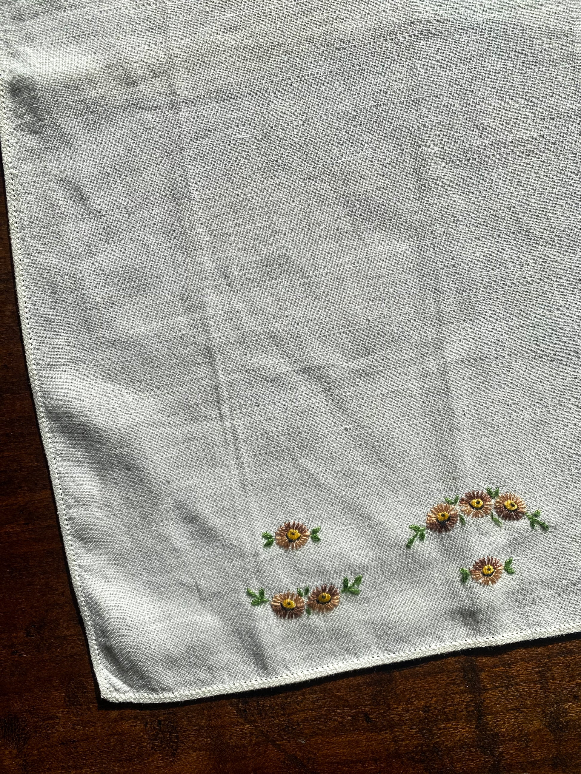 Vintage Hand-Embroidered Tea Towel