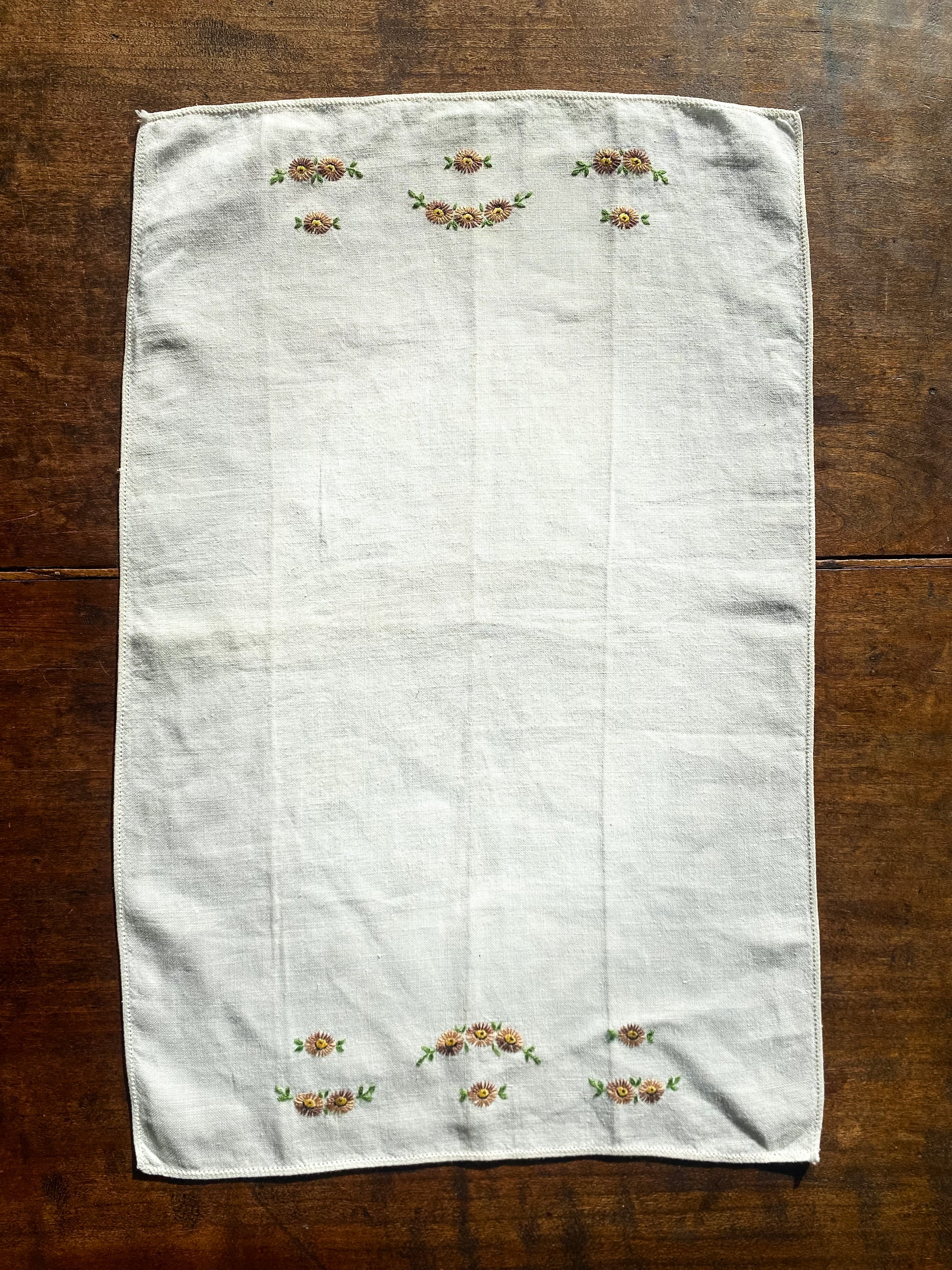Vintage Hand-Embroidered Tea Towel