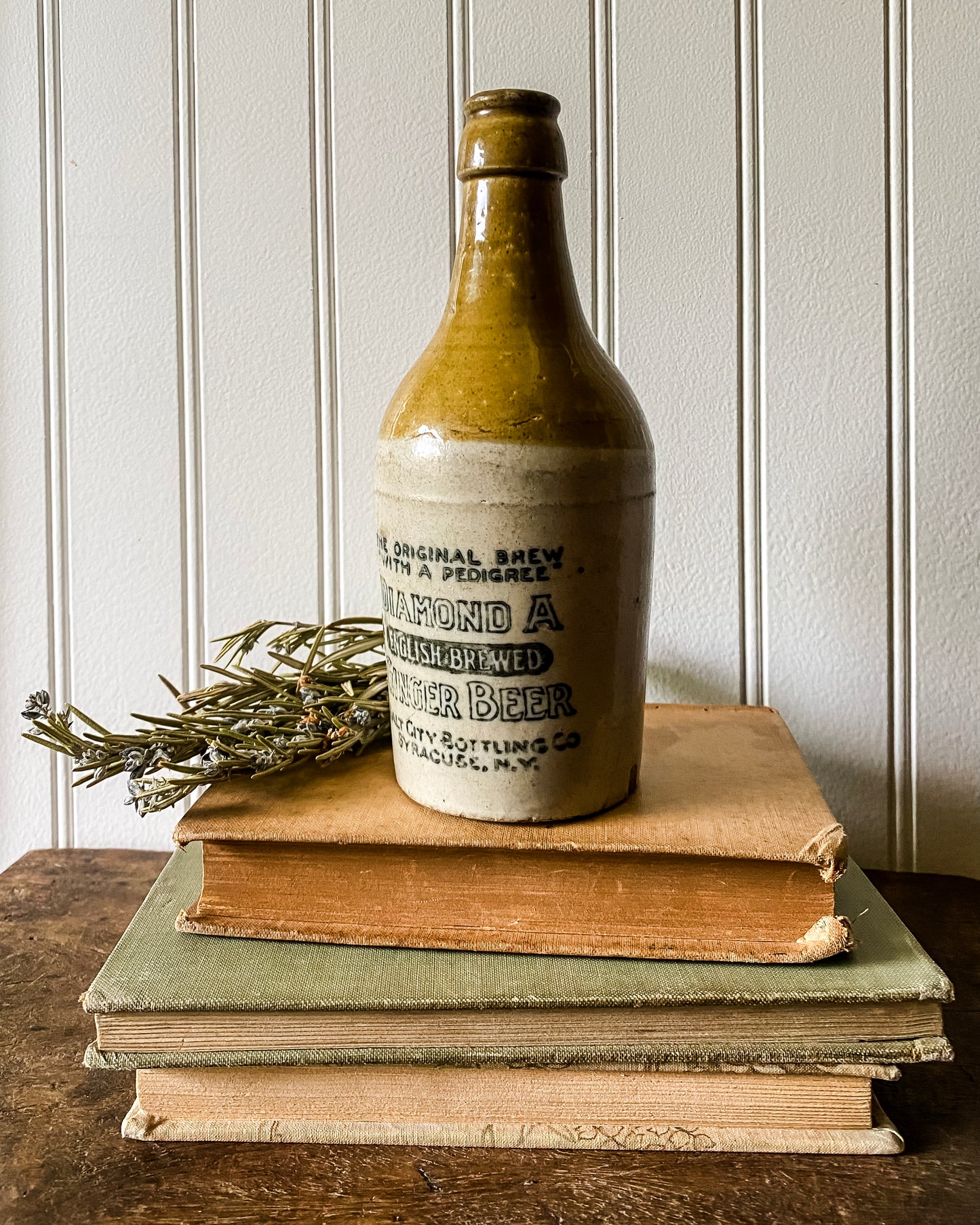 Rare Diamond A Ginger Beer Antique Stoneware Bottle