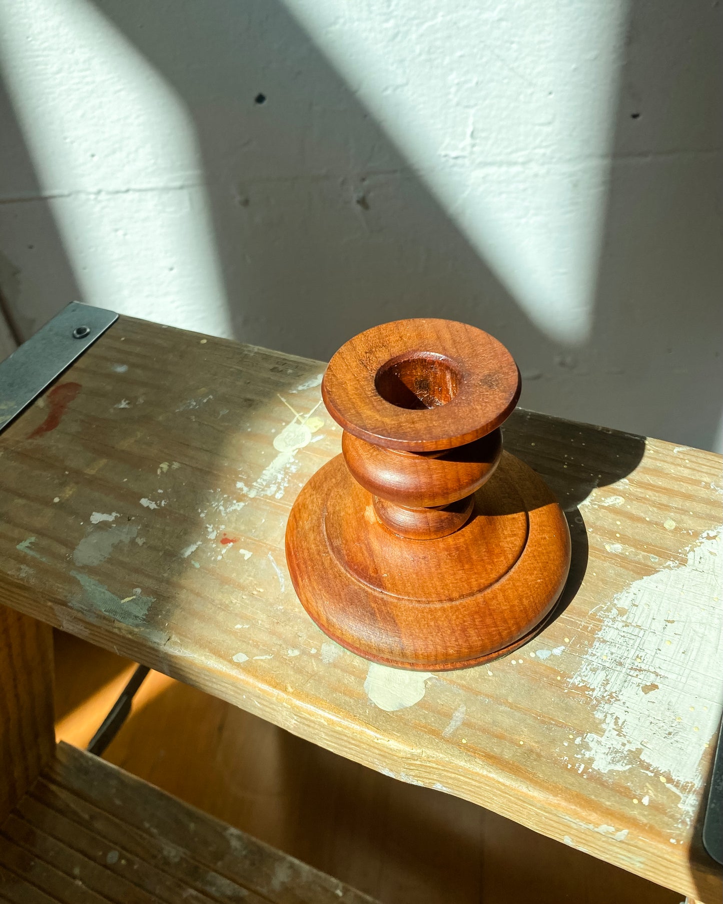 Turned Wood Candlestick from New Zealand
