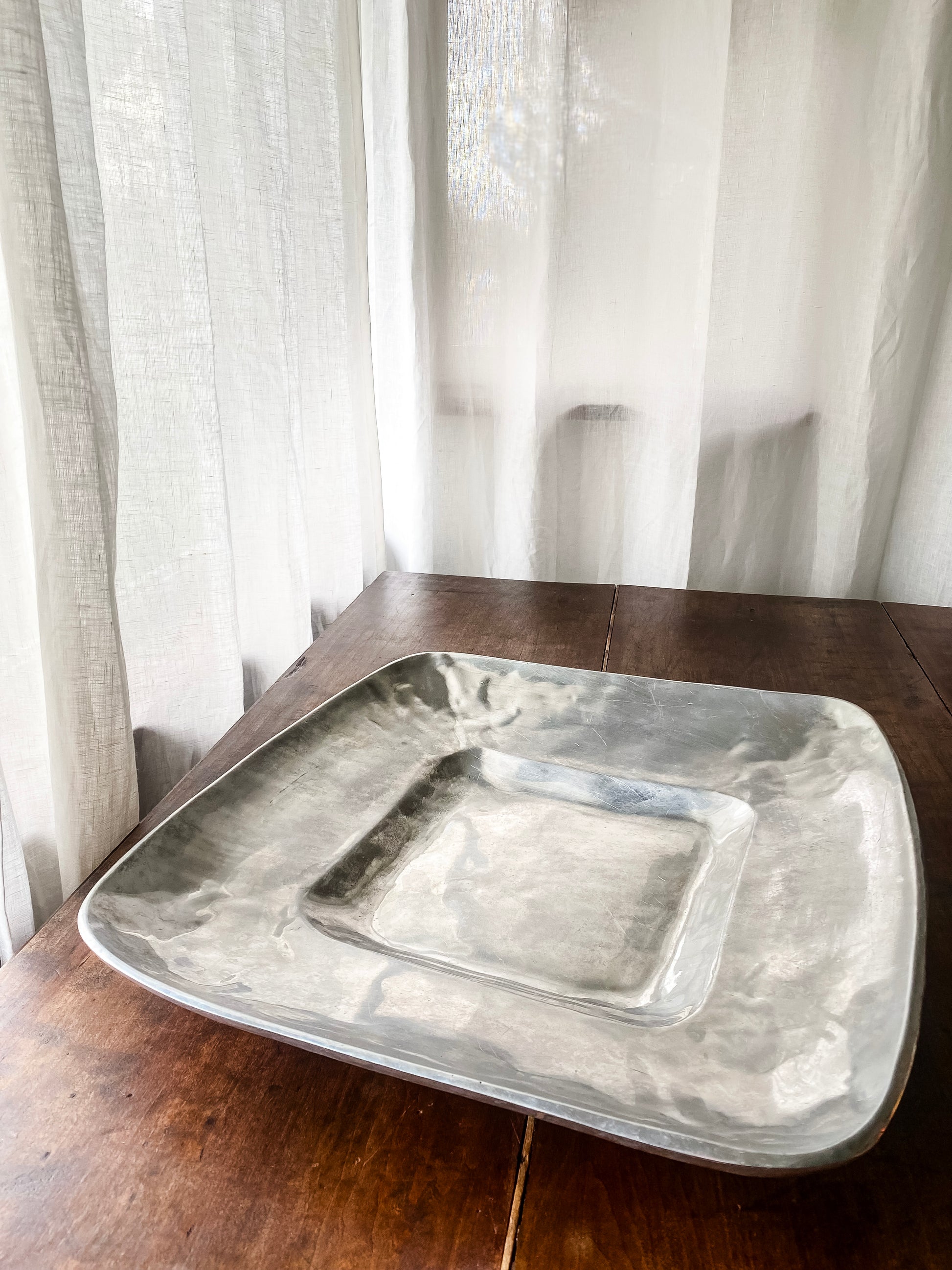 Modernist Pewter Square Tray (Local Pickup Only)