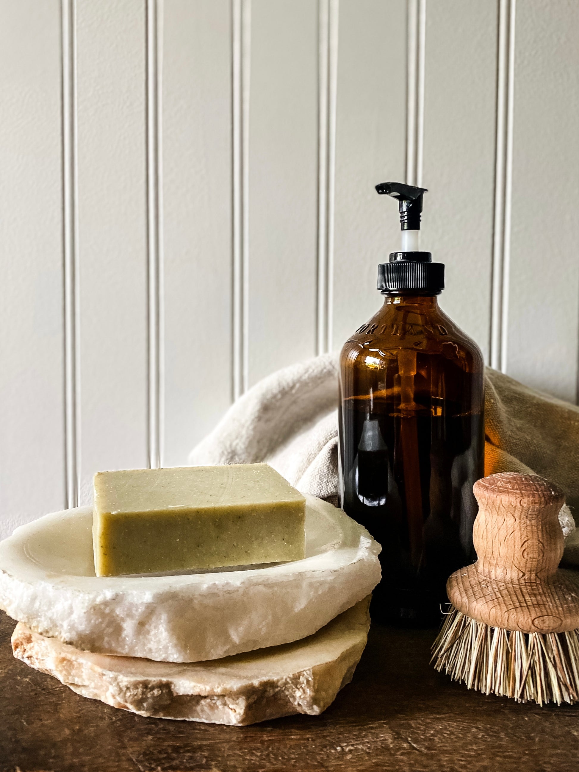 Raw Edge Stone Soap Dish, White