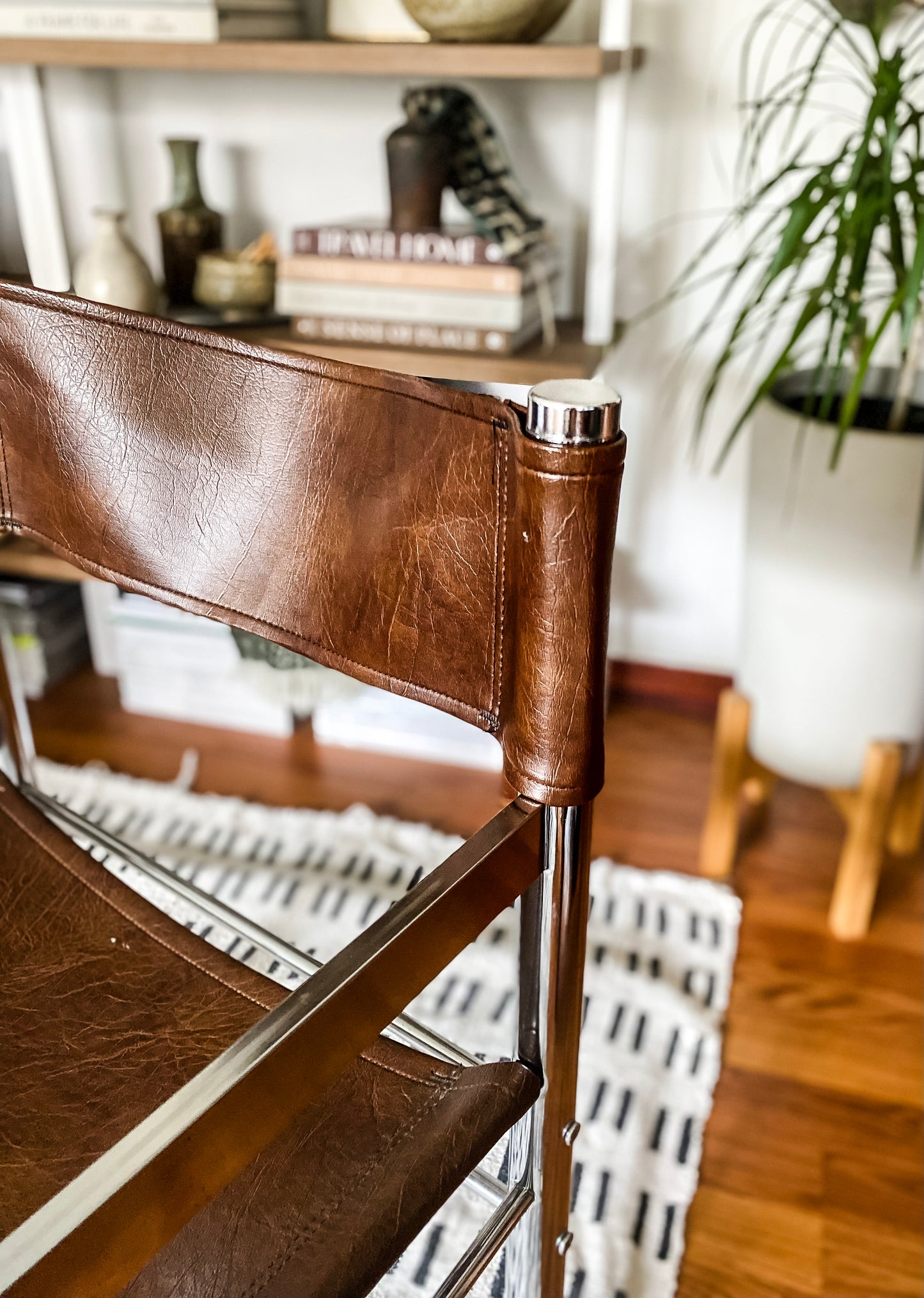 1970s Chrome and Vinyl Accent Chair