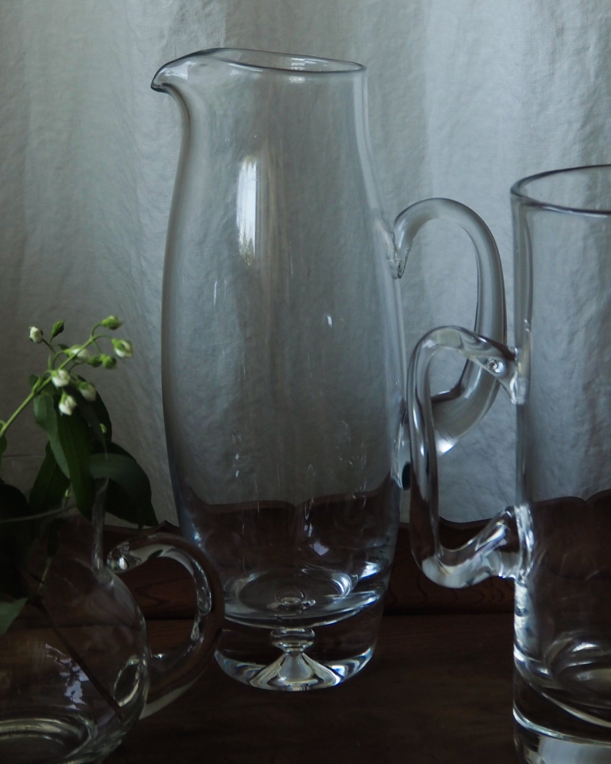 Vintage Midcentury Tall Glass Pitcher