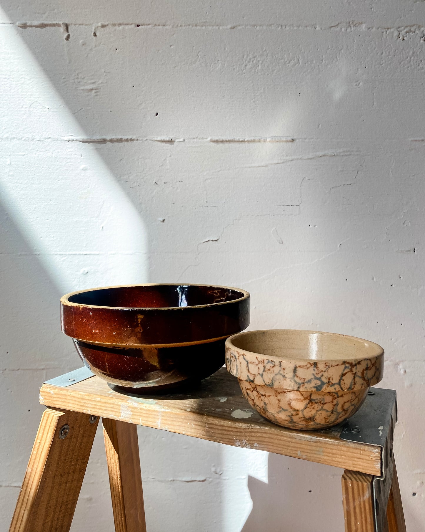 Antique Salt Glaze Stoneware Mixing Bowl
