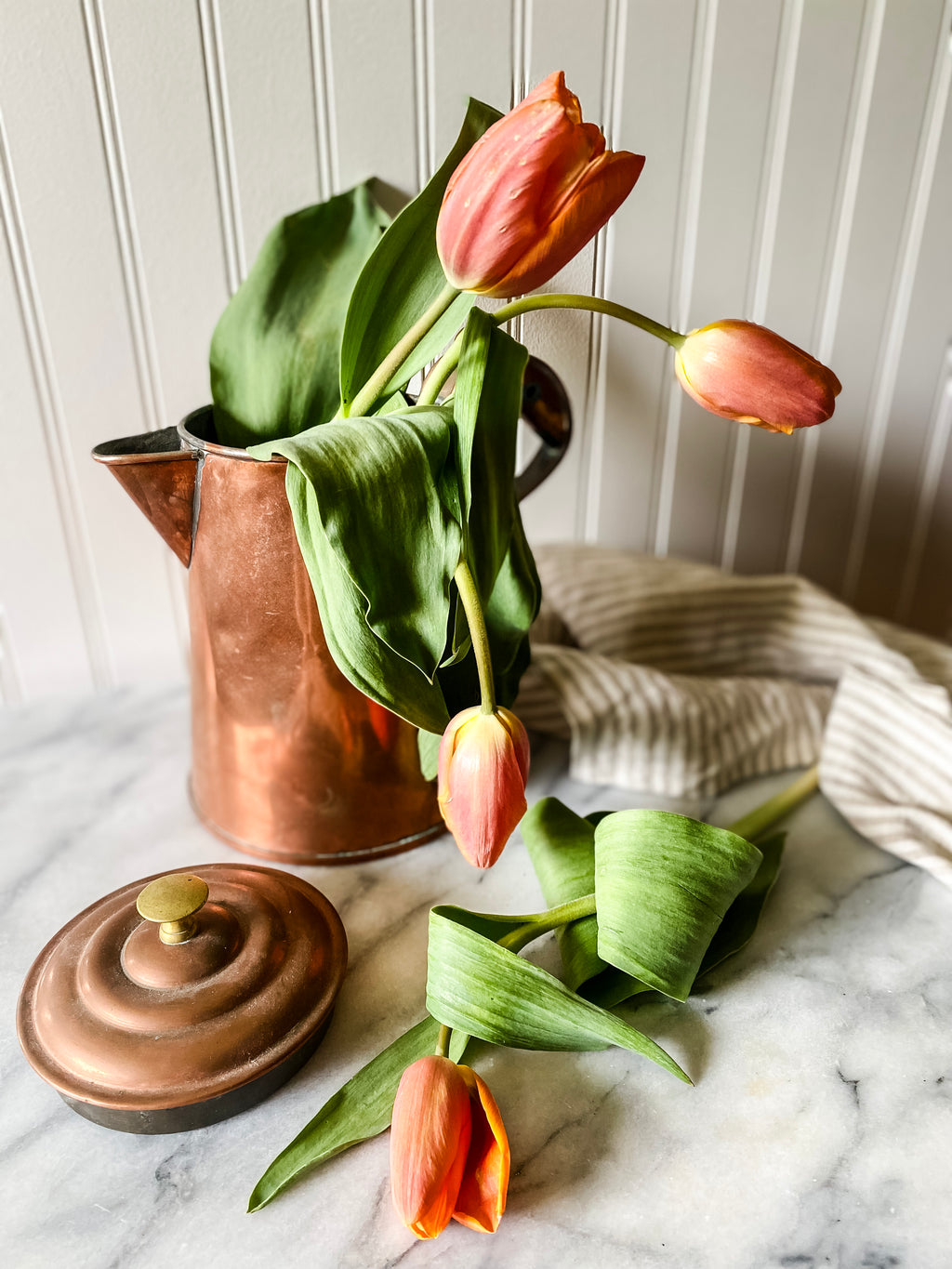 Antique Copper Kettle with Lid