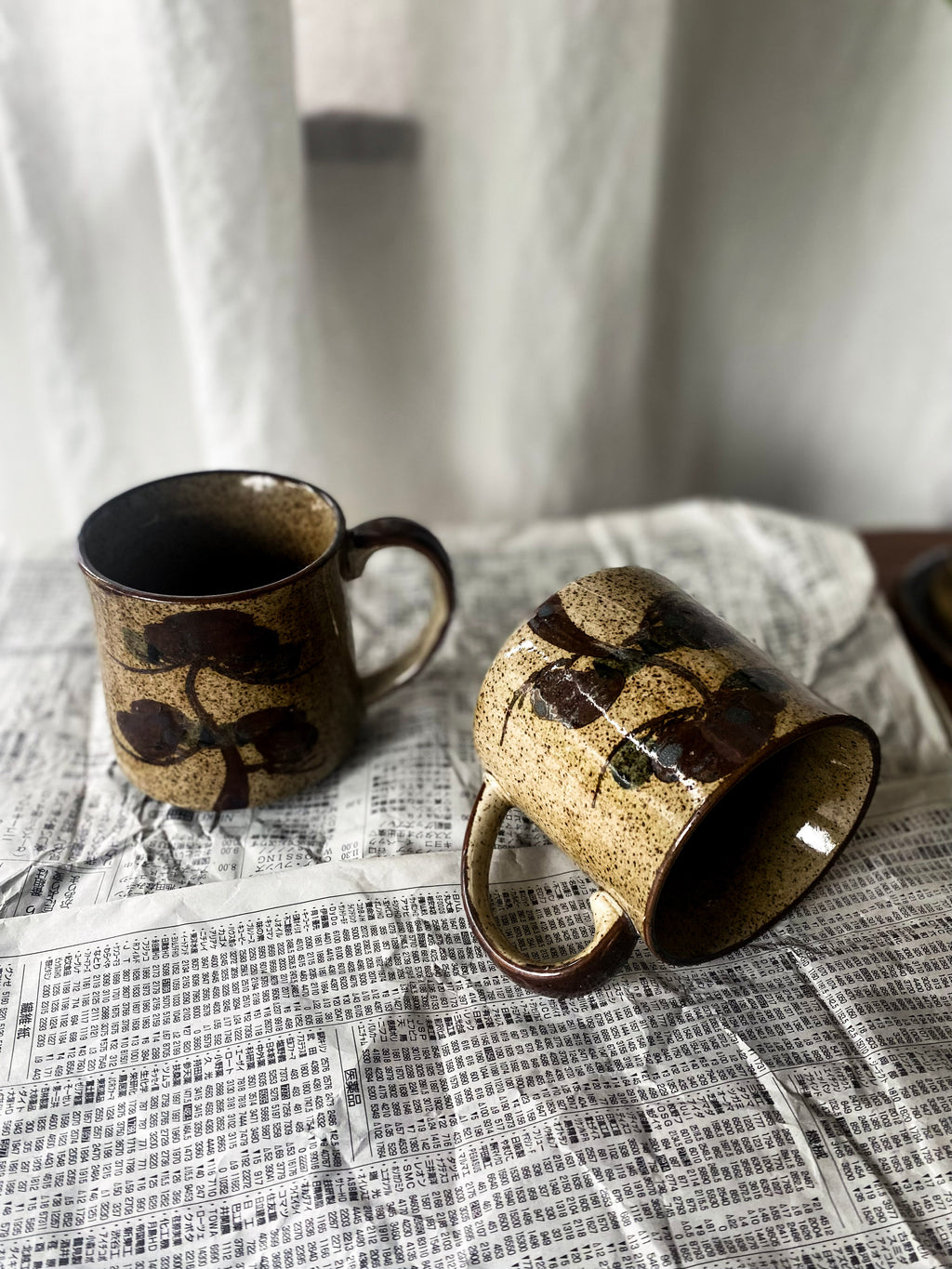 1970s Otagiri-Style Stoneware Mugs, Pair