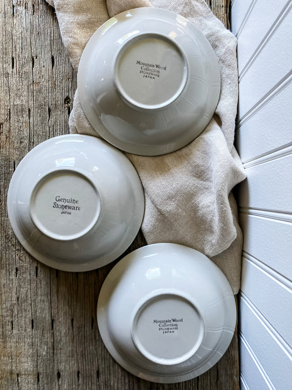 Stoneware Japan Brown Stripe Bowls, set of three