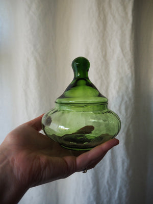Midcentury Italian Empoli Verde Glass Candy Dish
