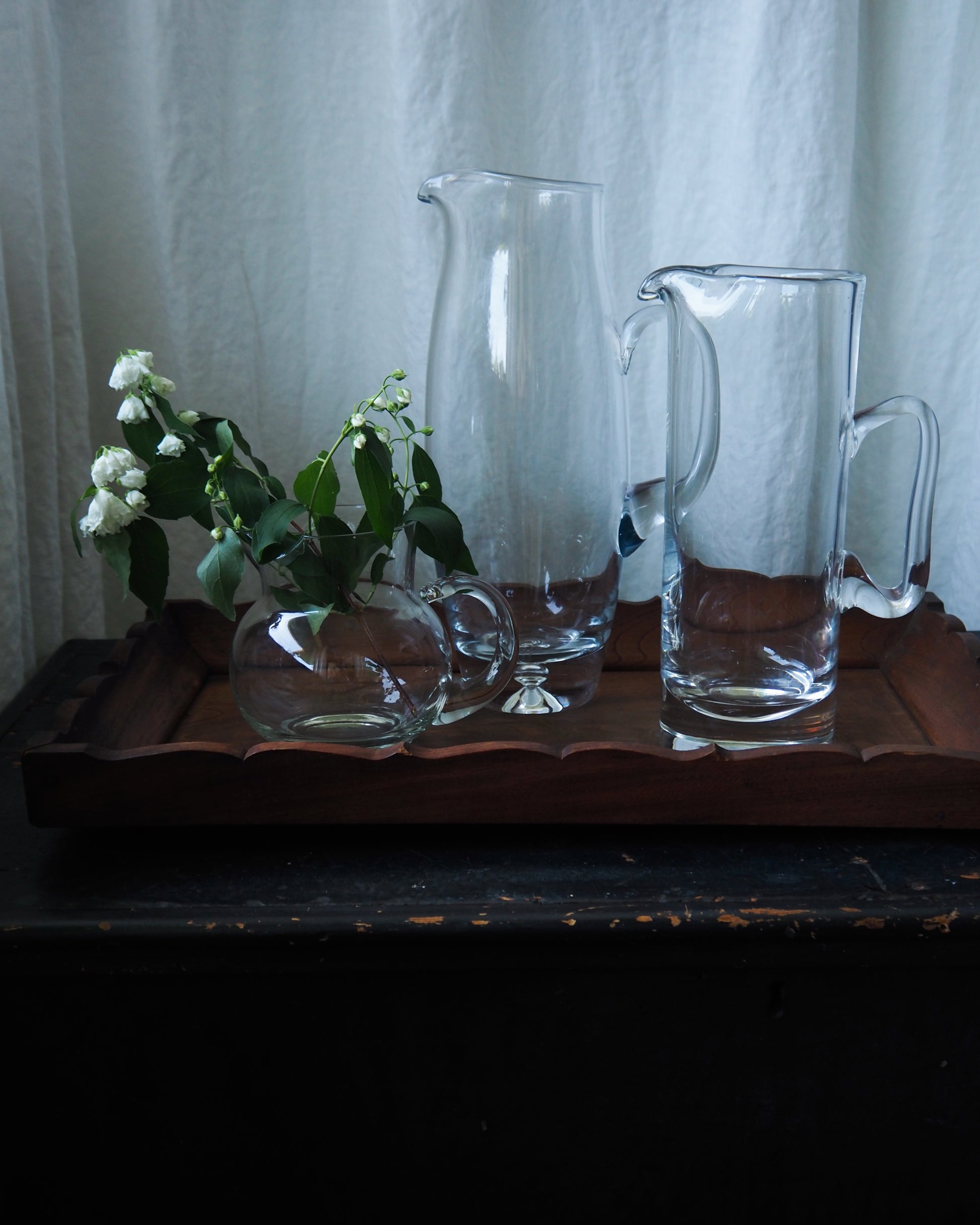 Vintage Midcentury Tall Glass Pitcher