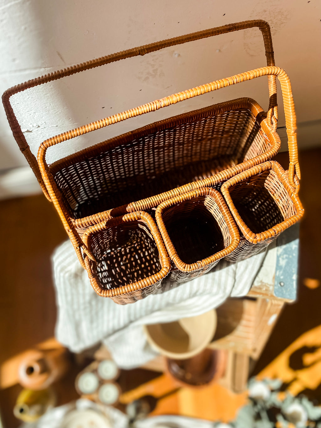 Rattan Flatware Basket