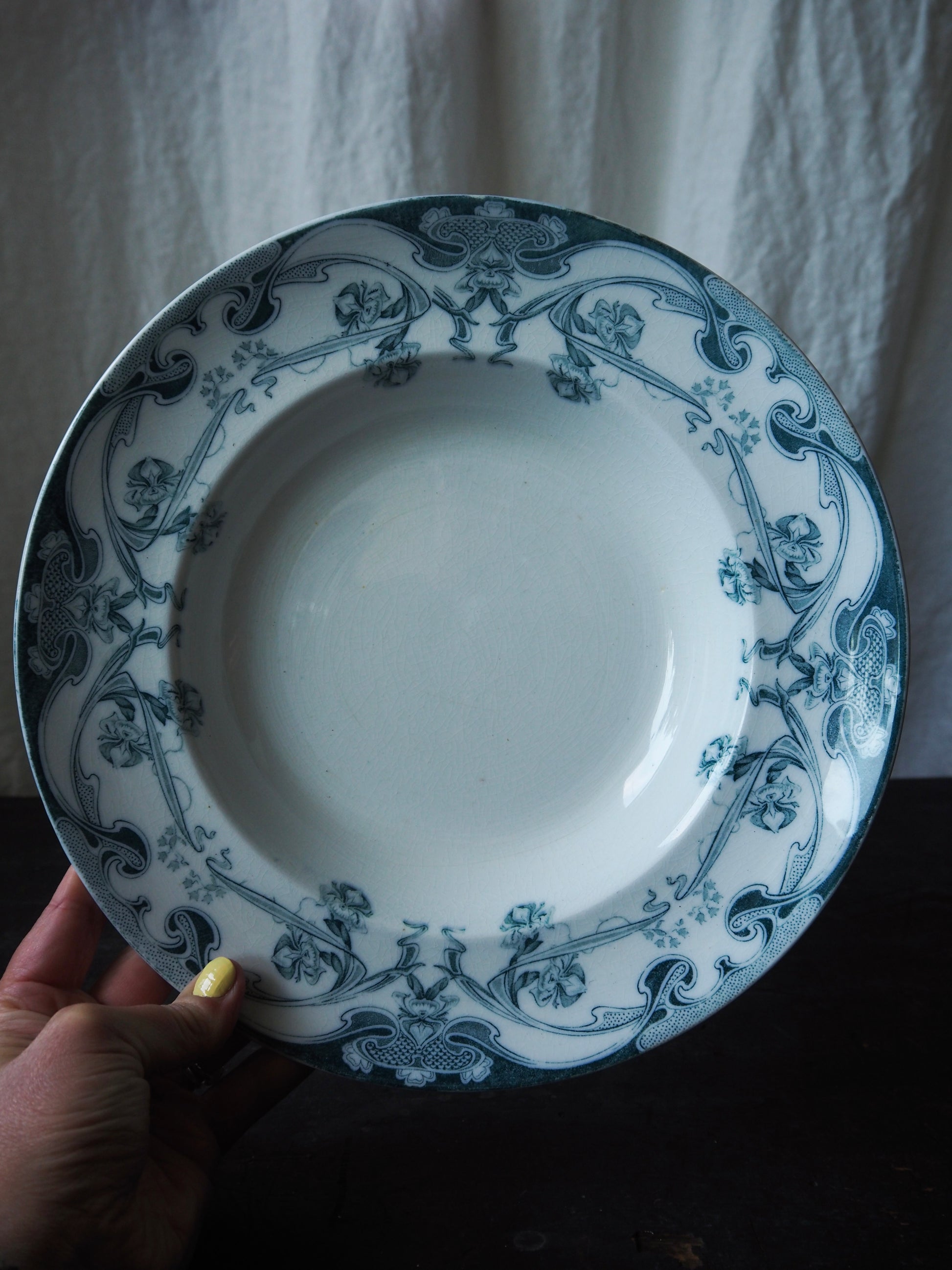 Staffordshire Burslem England Iris Soup Bowl