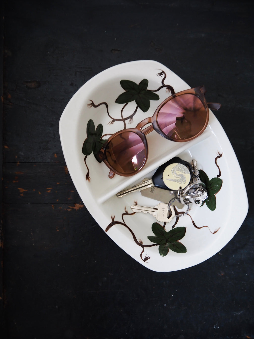 1950s Staffordshire Porcelain "Cottage Ivy" Dish