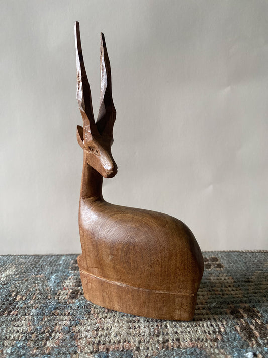 Carved Antelope Figurine from Kenya