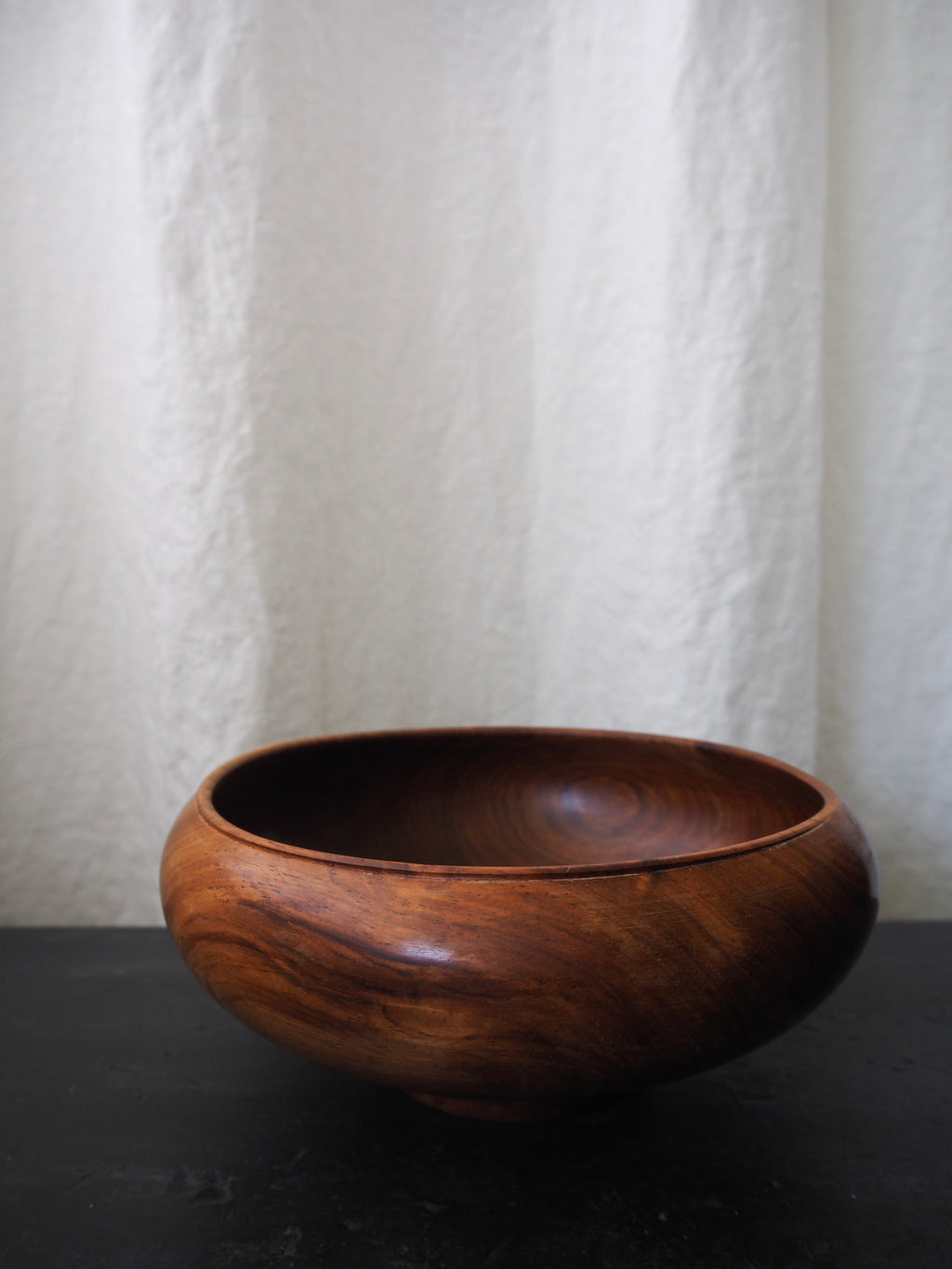 Hand-Turned and Lacquered Burl Wood Bowl
