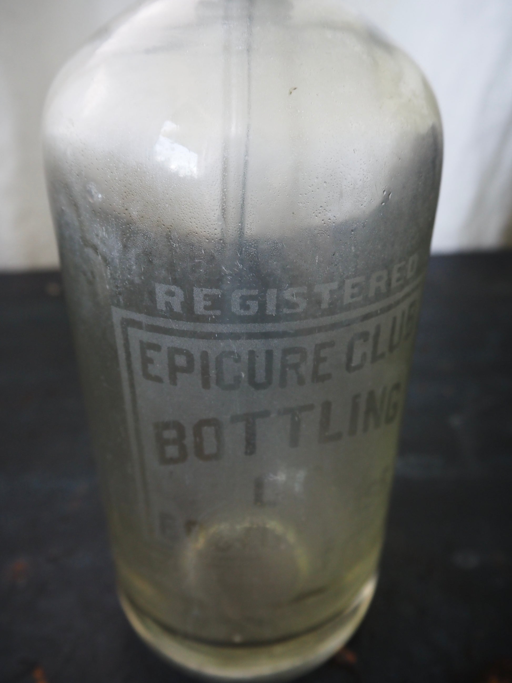 Antique Seltzer Bottle, Epicure Club Bottling Co., Boston