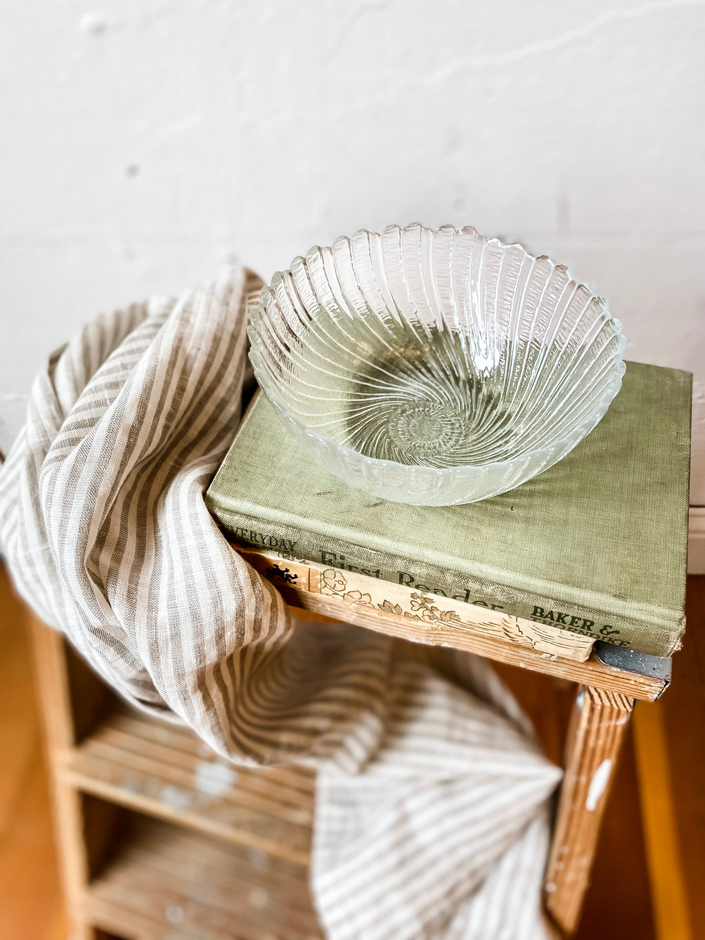 French Glass Scalloped Edge Bowl