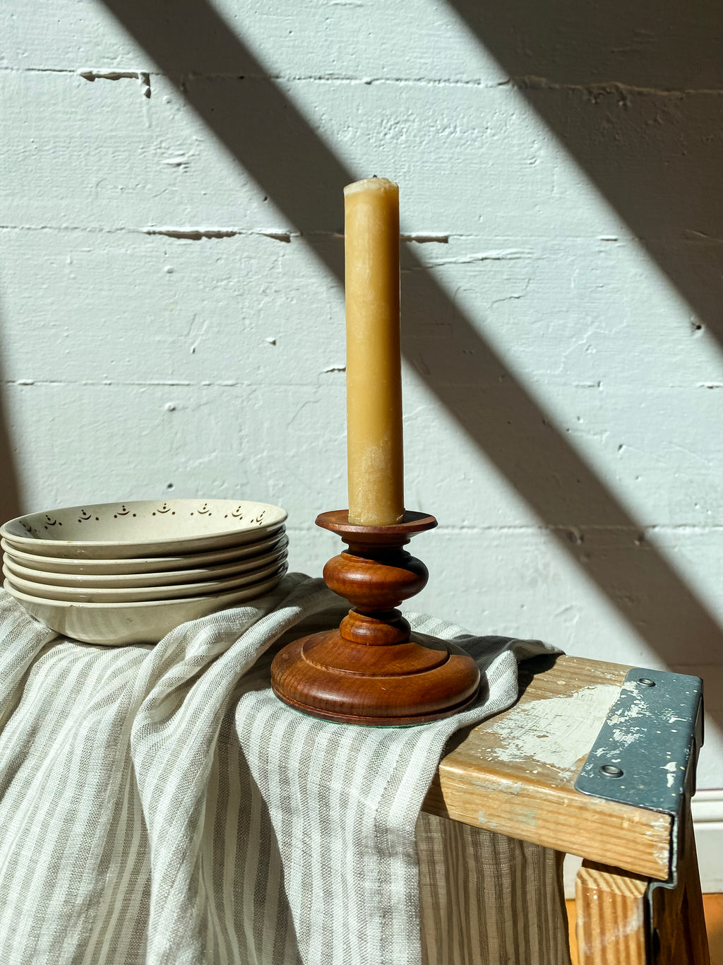 Turned Wood Candlestick from New Zealand