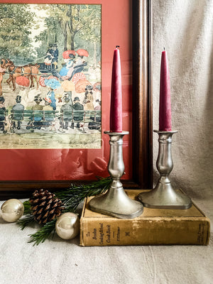 Williamsburg Stieff Pewter Candlestick Pair