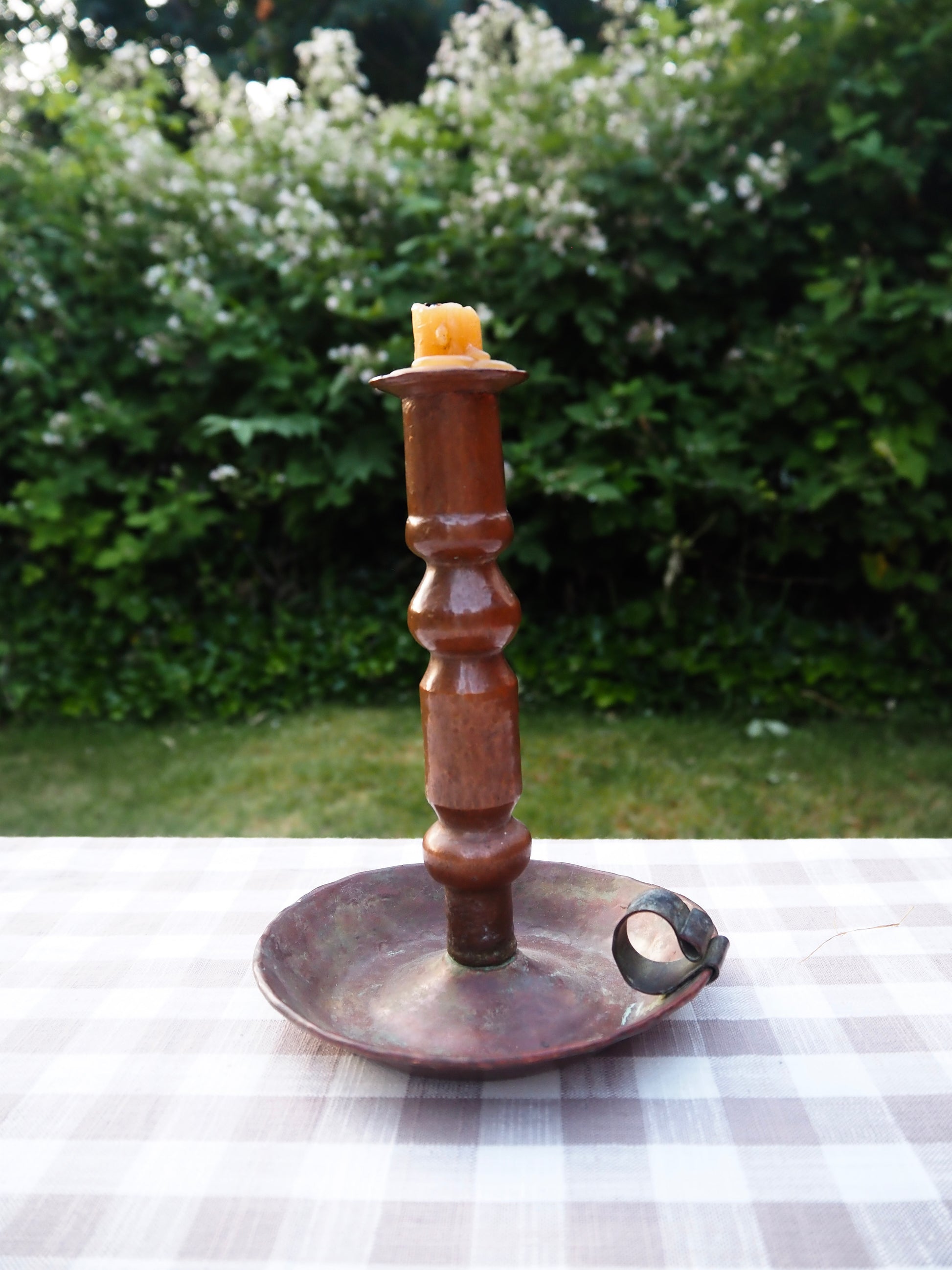 Antique Copper Chamber Candlestick