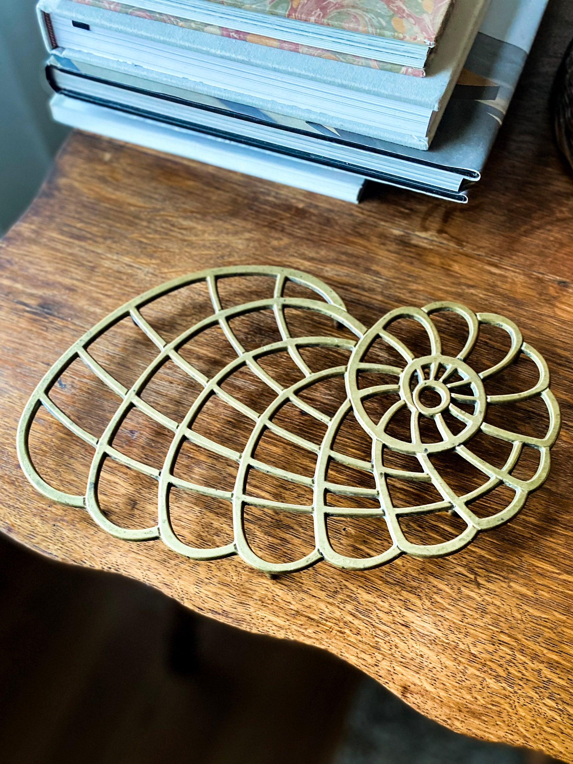 1970s Brass Conch Shell Trivet