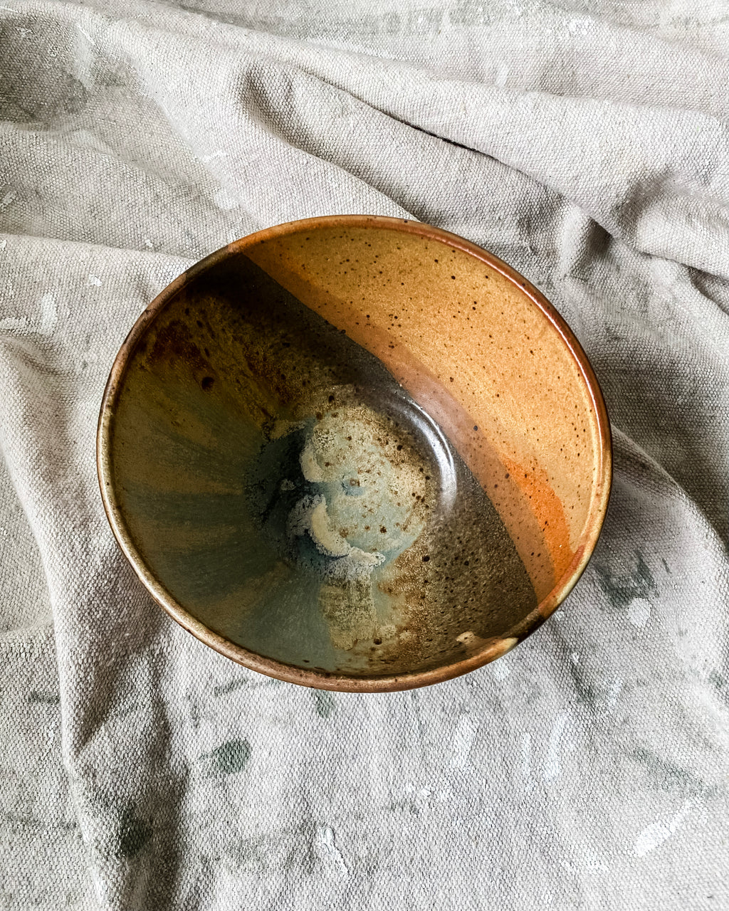 Matte Technicolor Glaze Studio Pottery Bowl