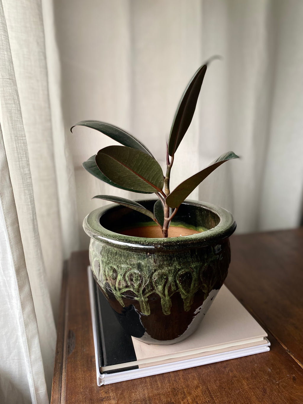 Green Ceramic Planter