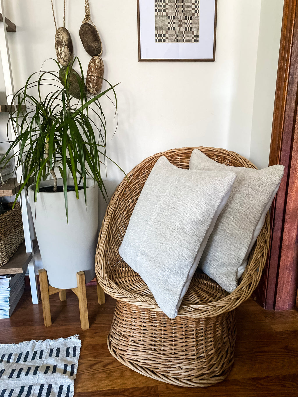 1970s Low Wicker Barrel Chair
