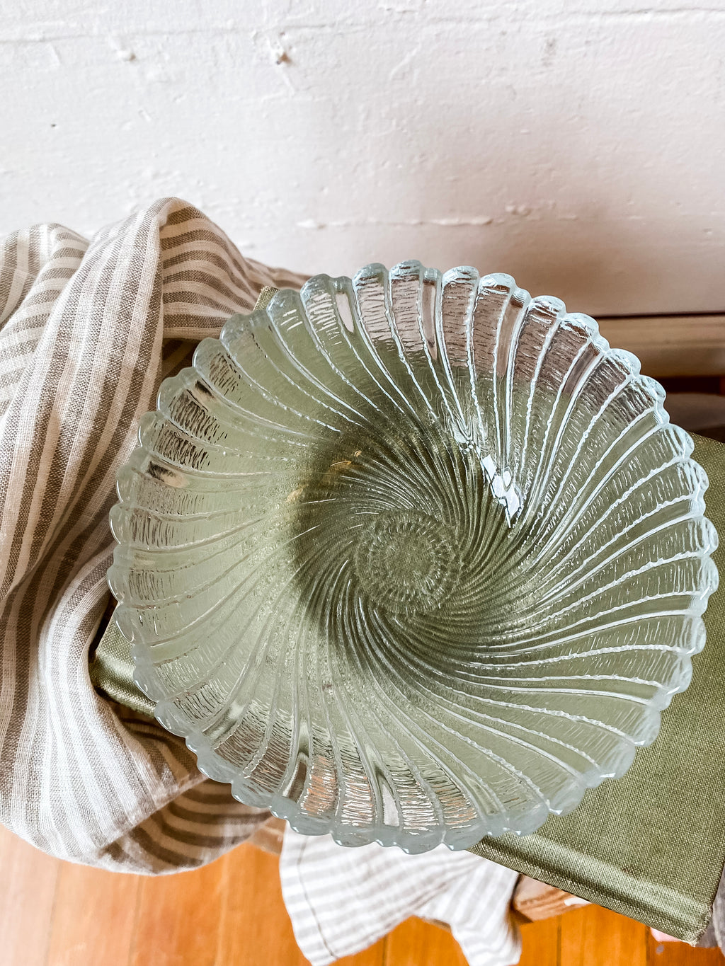 French Glass Scalloped Edge Bowl