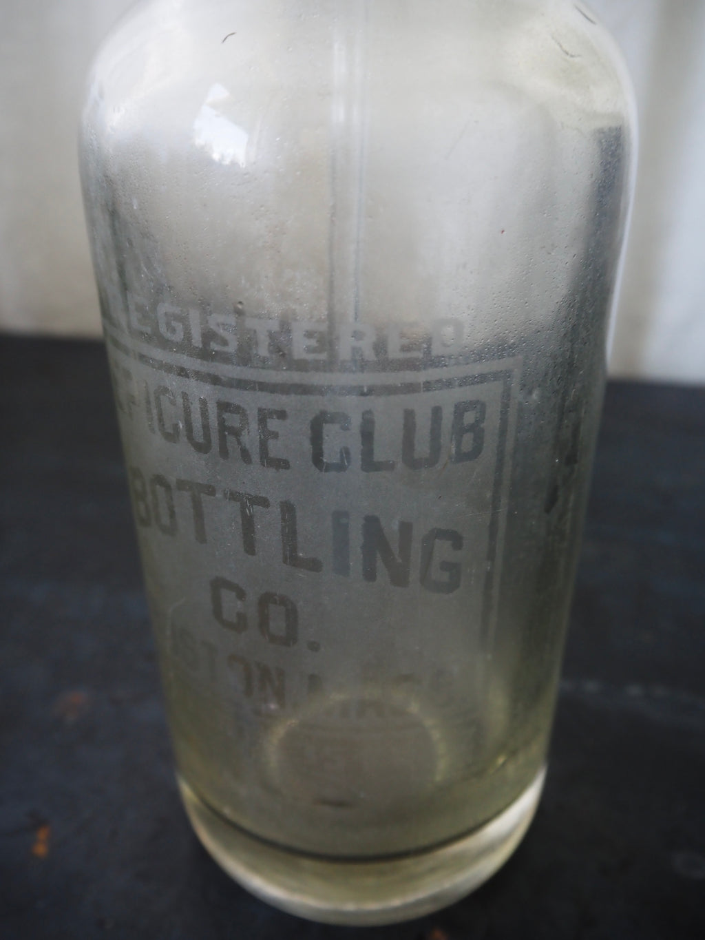 Antique Seltzer Bottle, Epicure Club Bottling Co., Boston
