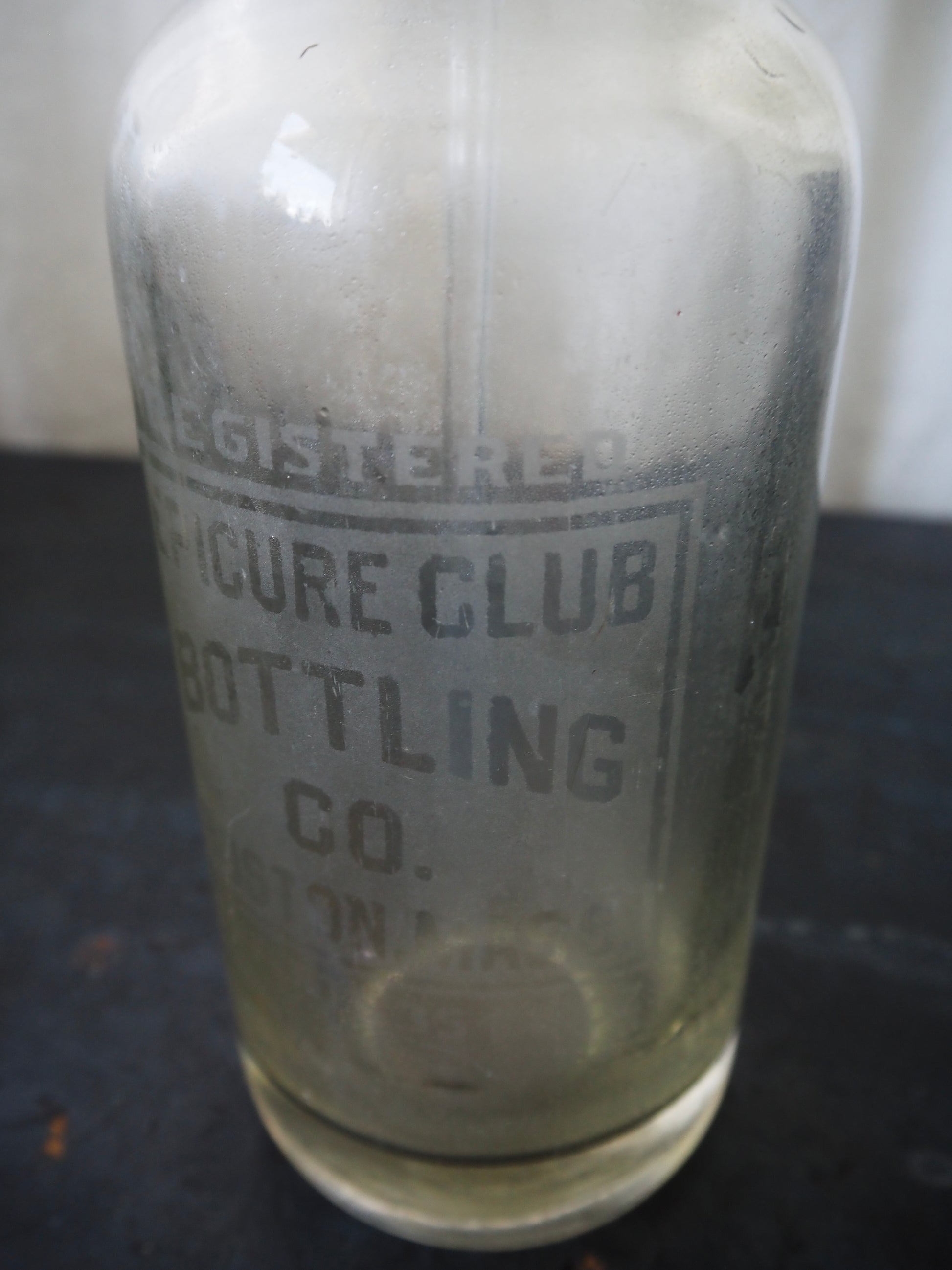 Antique Seltzer Bottle, Epicure Club Bottling Co., Boston