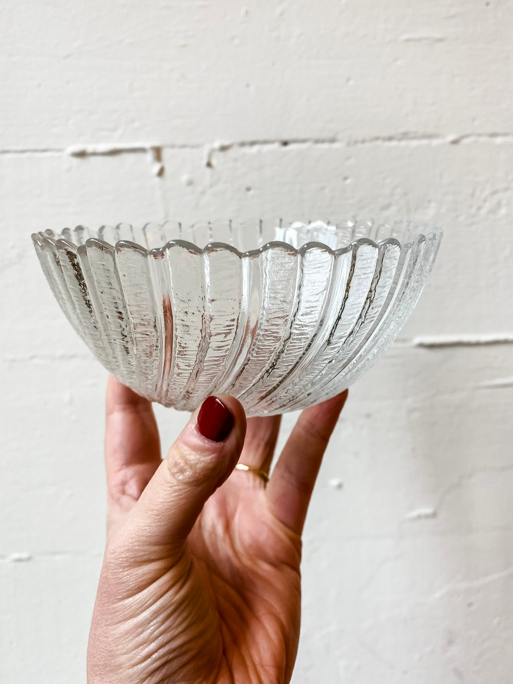 French Glass Scalloped Edge Bowl