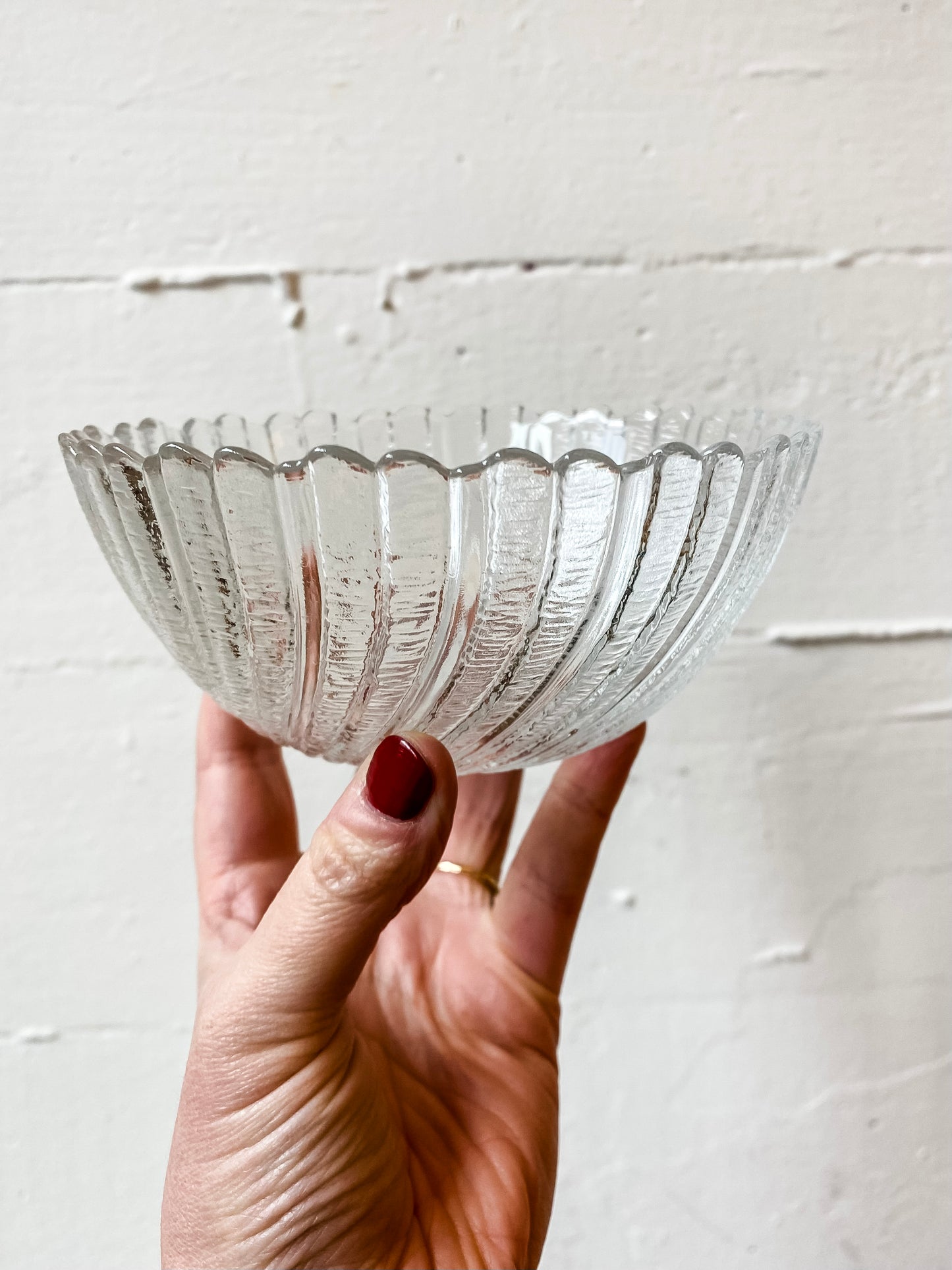 French Glass Scalloped Edge Bowl