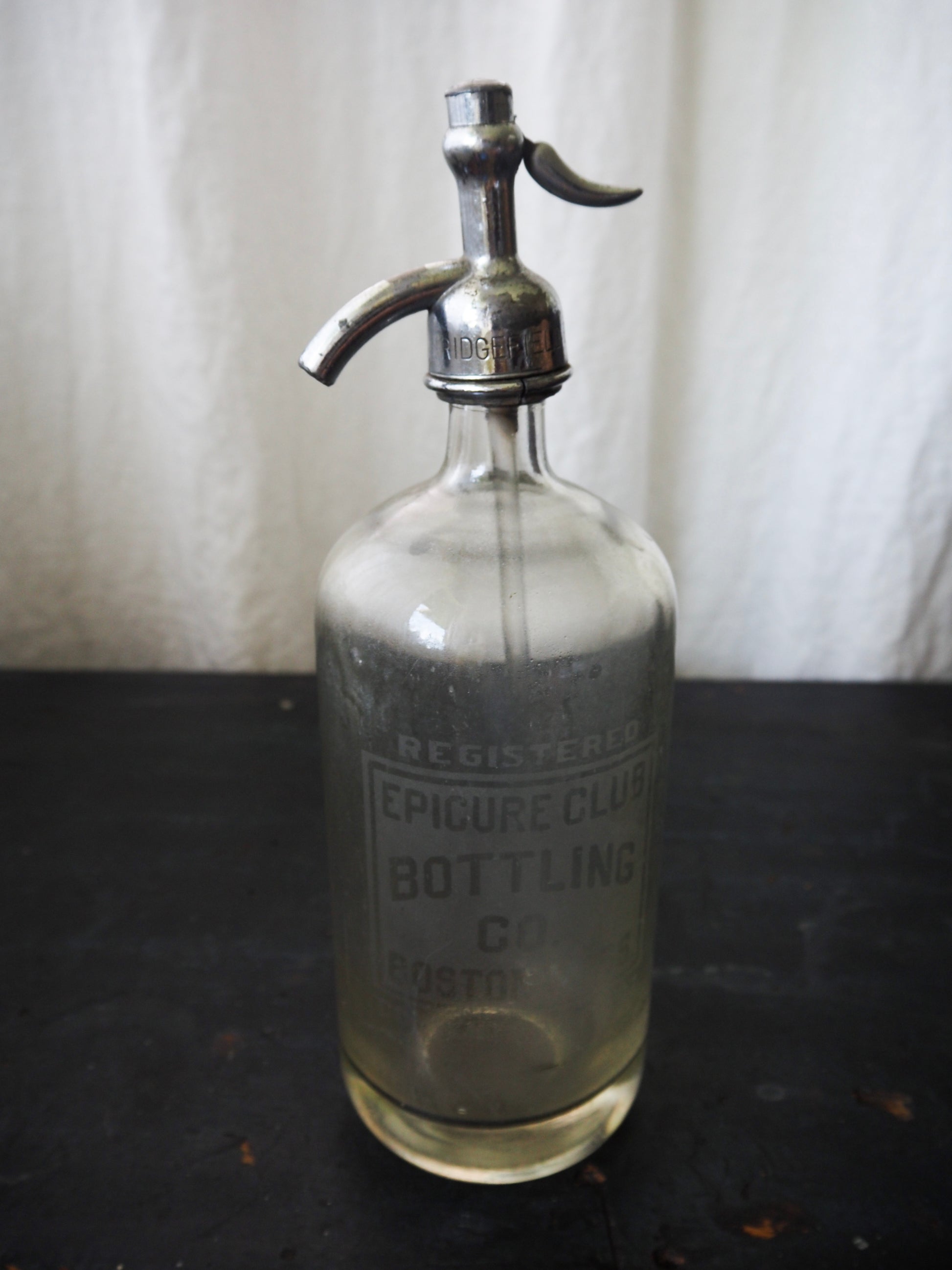 Antique Seltzer Bottle, Epicure Club Bottling Co., Boston