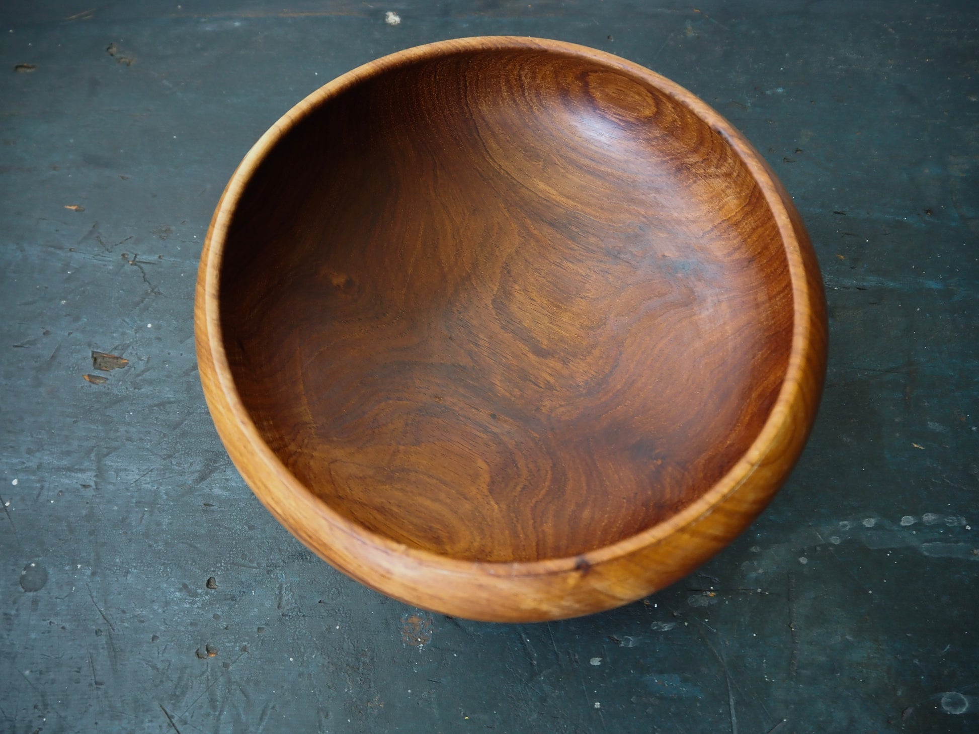 Hand-Turned and Lacquered Burl Wood Bowl