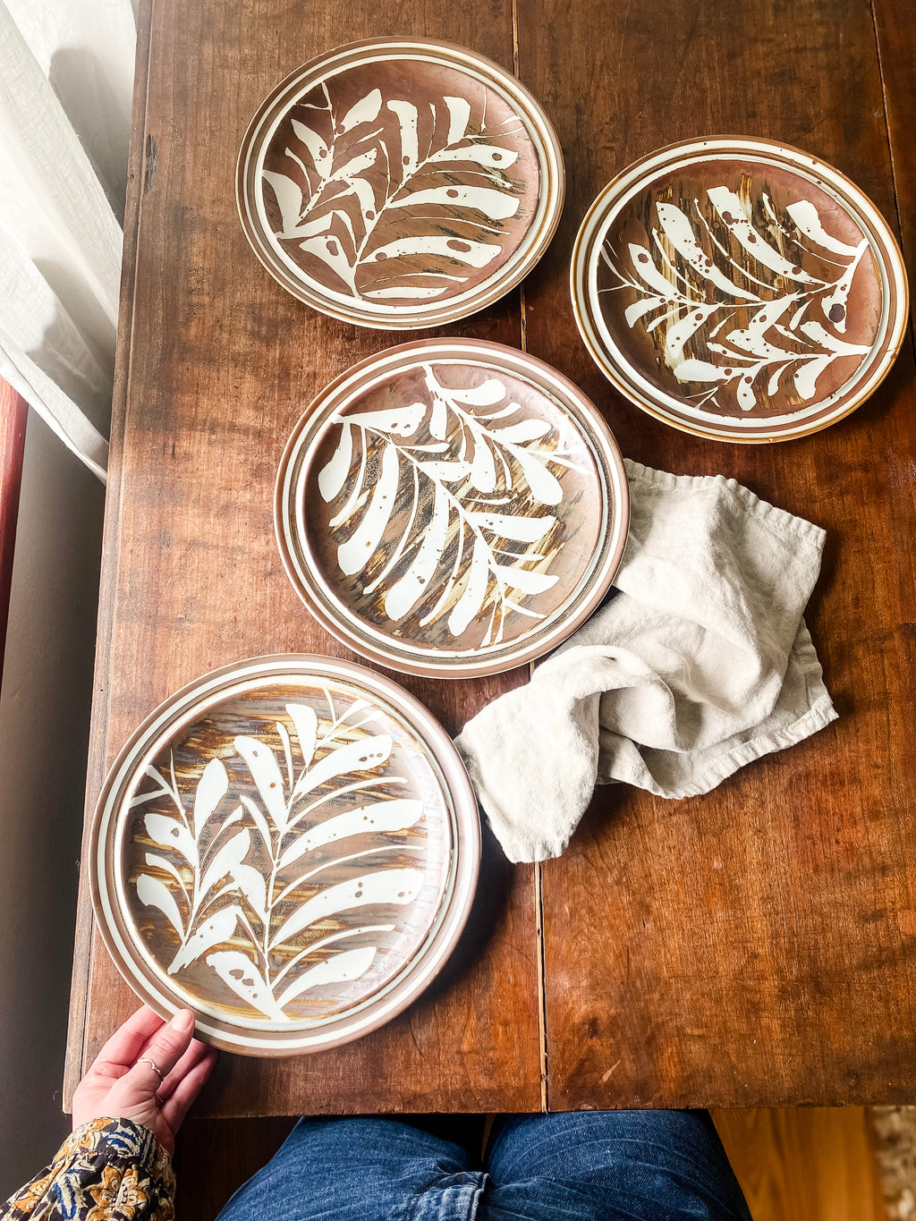 Independence Stoneware 1970s Taos Plates, set of four