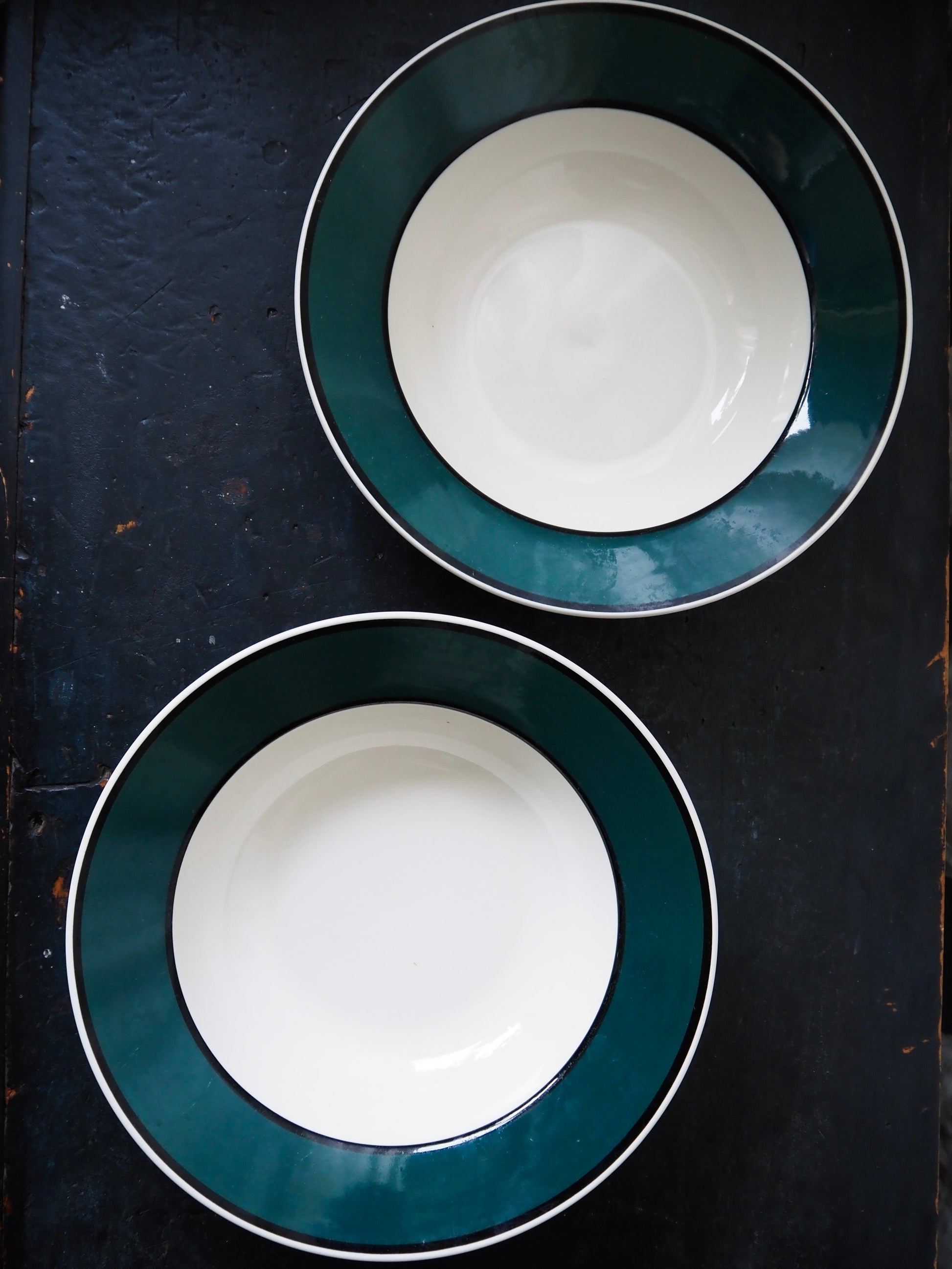 1990s Gibson Stoneware "Hudson Spruce" Pasta Bowls, set of 2