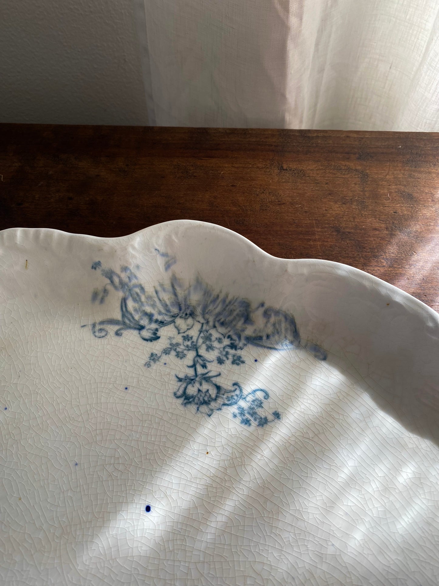 Laughlin 'American Beauty' Flow Blue Transferware Serving Platter