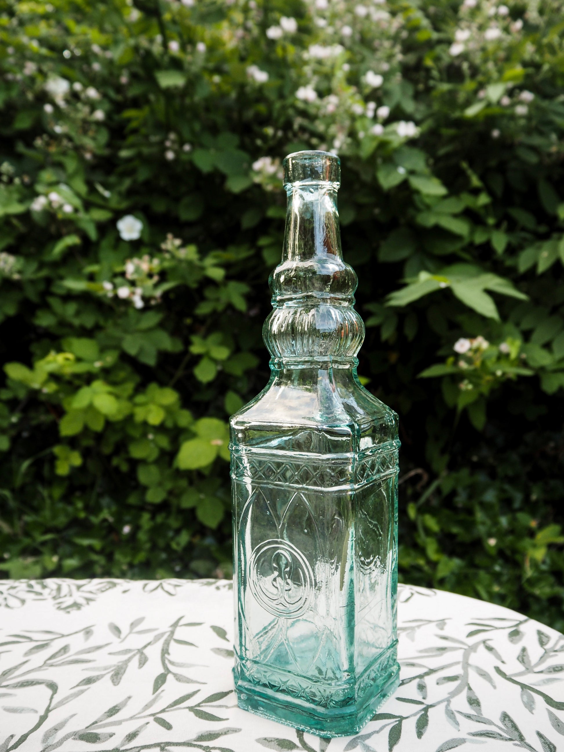 Vintage Spanish Square Glass Bottle