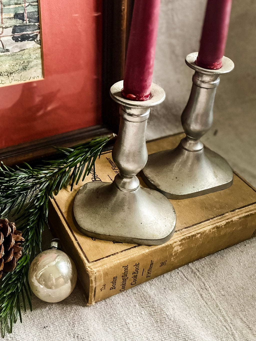Williamsburg Stieff Pewter Candlestick Pair
