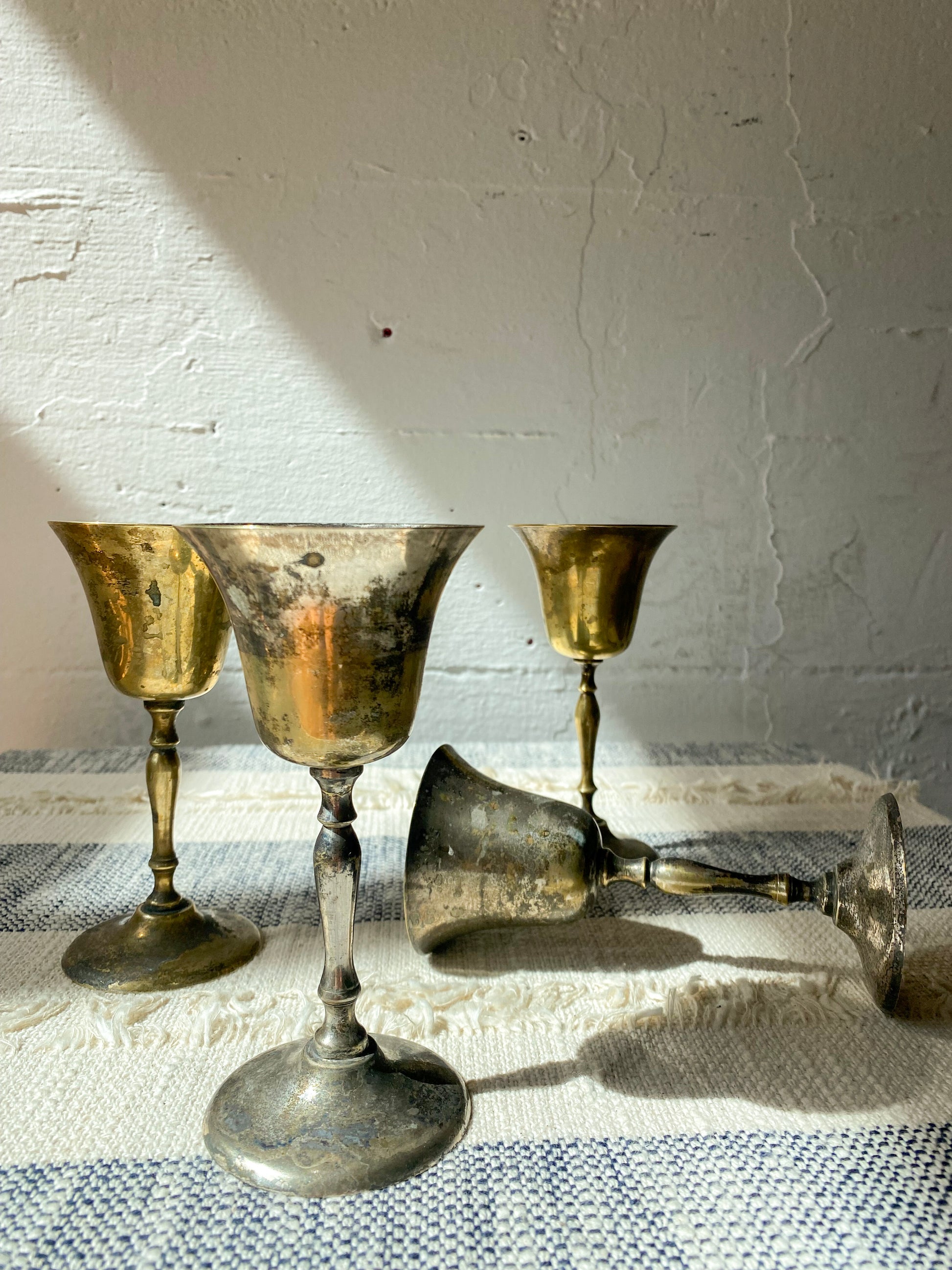 Brass Plated Chalices, set of four