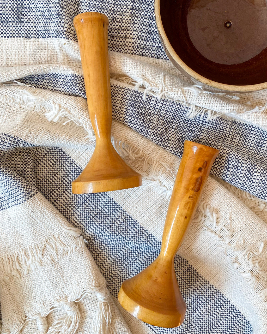 Bird's-Eye Maple Candlesticks, pair